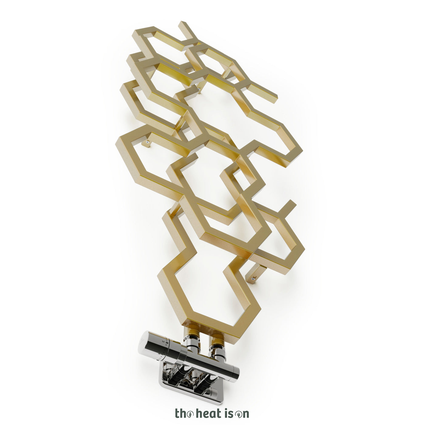 Terma HEX, 1220h x 486w(mm), 1181 BTUs, Vertical Designer Radiator, Anodic Gold
