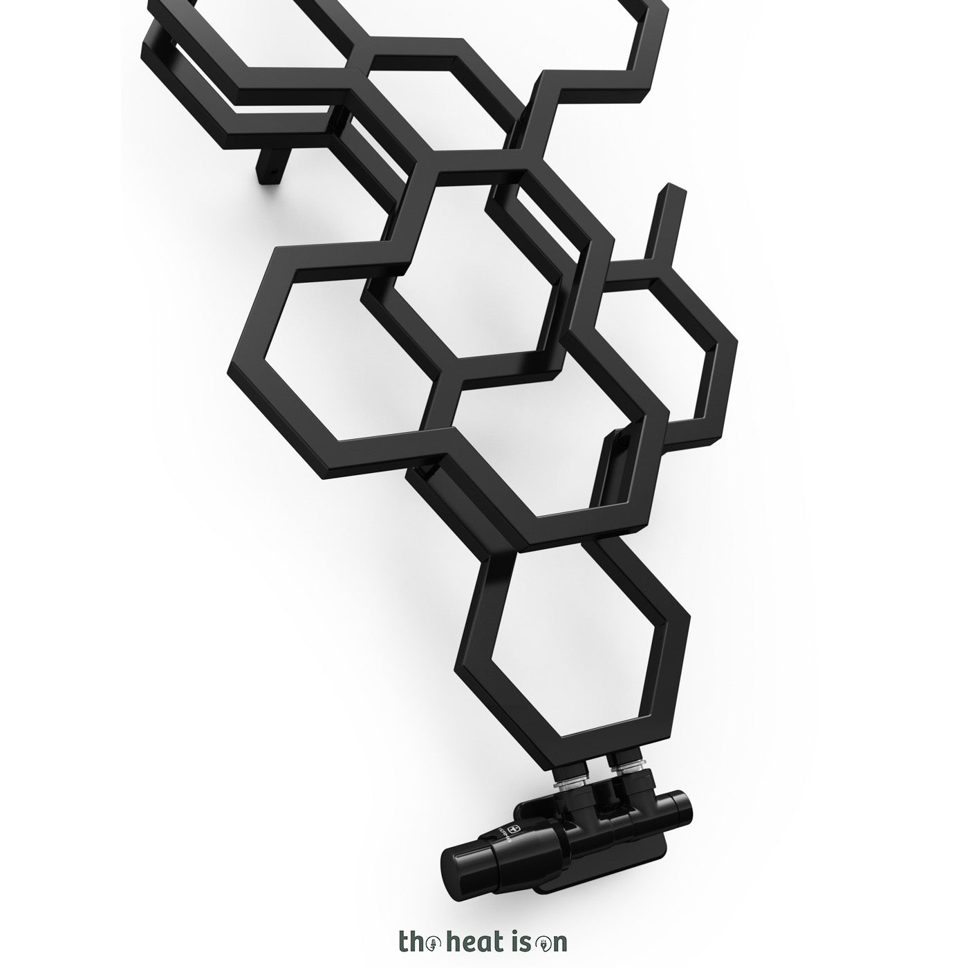 Terma HEX, 1220h x 486w(mm), 1181 BTUs, Vertical Designer Radiator, Metallic Black