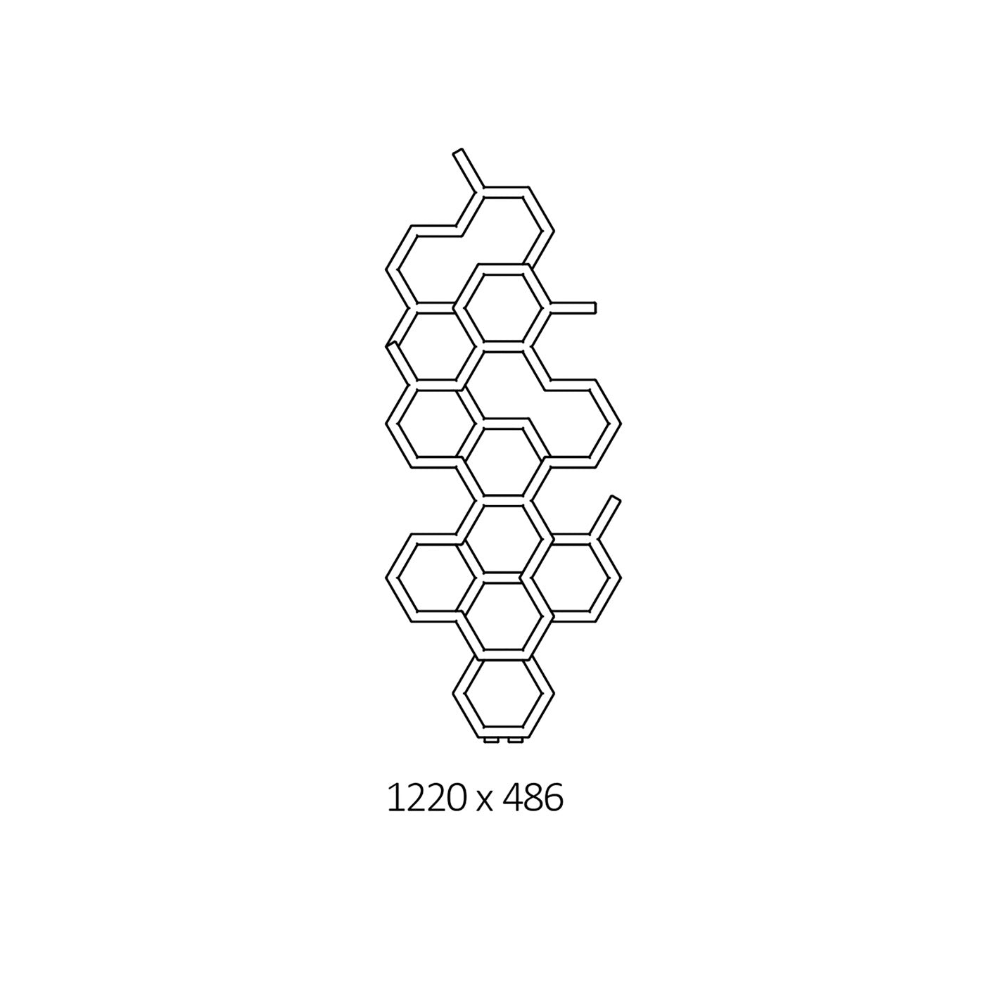 Terma HEX, 1220h x 486w(mm), 1181 BTUs, Vertical Designer Radiator, RAL 1005 Matt Honey Yellow