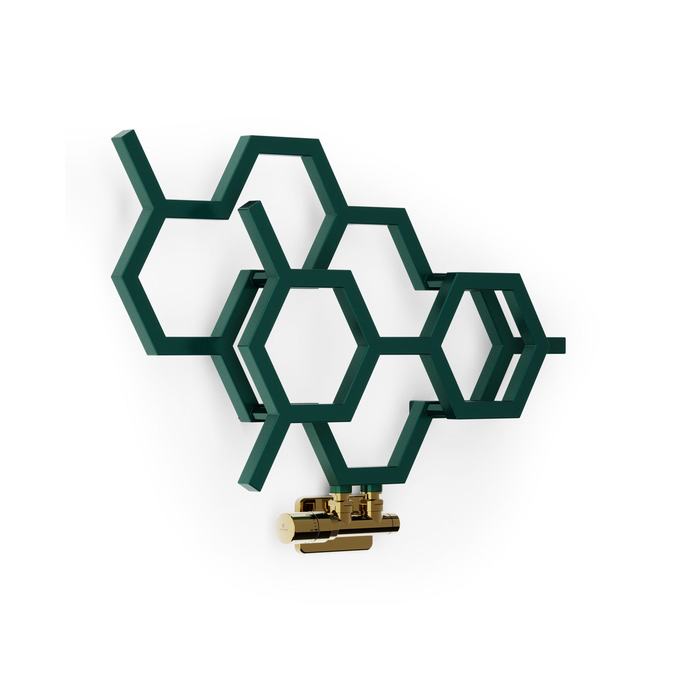 Terma HEX, 422h x 711w(mm), 648 BTUs, Horizontal Designer Radiator, Bottle Green