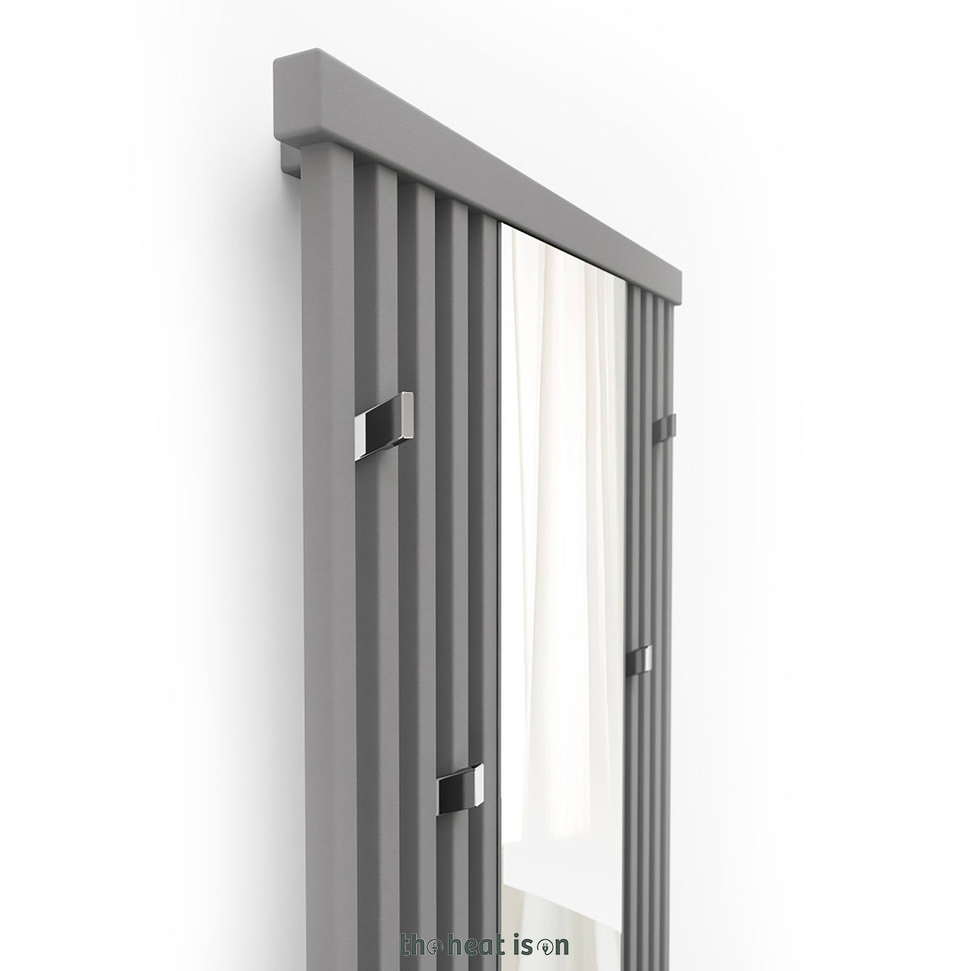 Terma INTRA M, 1700h x 640w(mm), 3156 BTUs, Vertical Mirror Radiator, Nature Grey