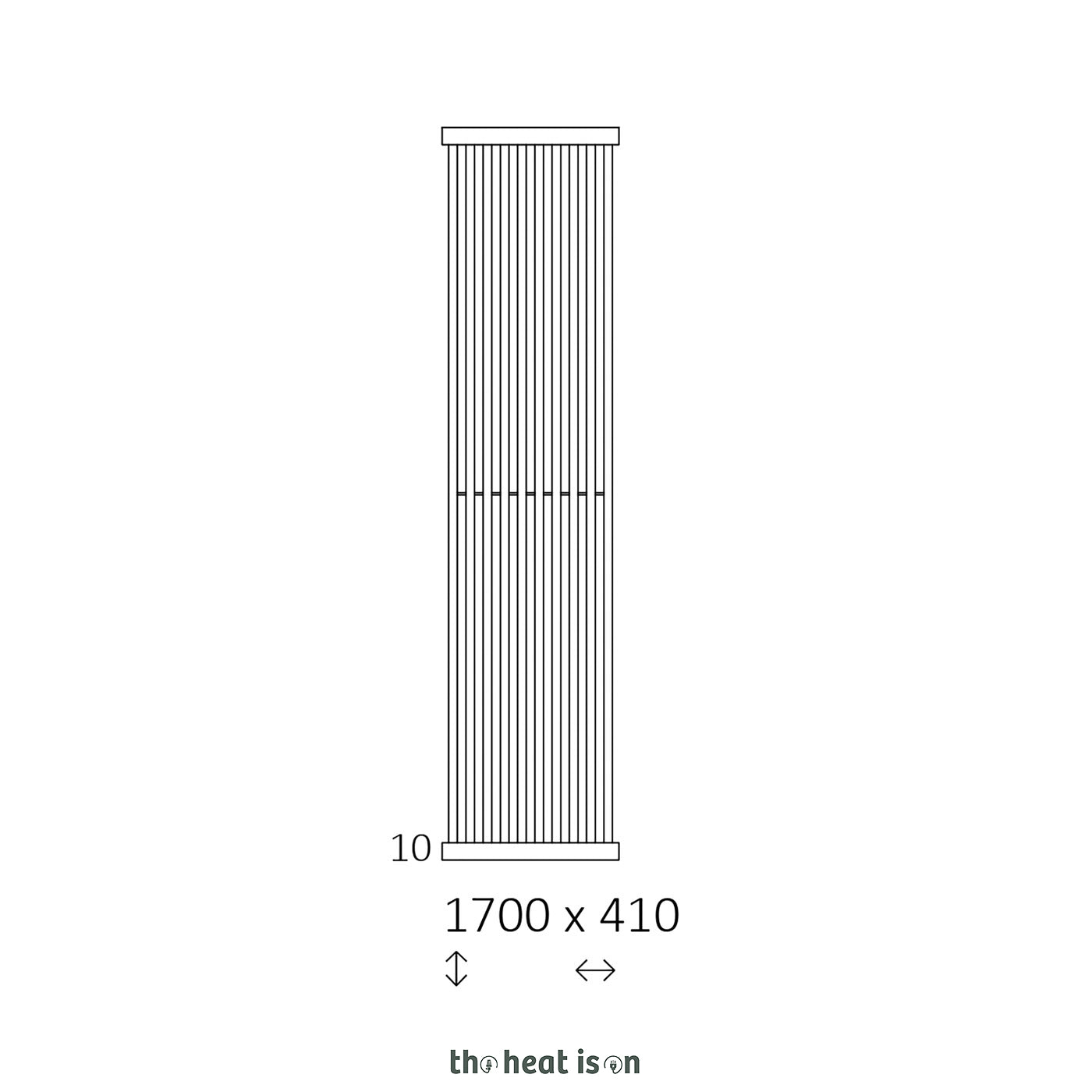 Terma INTRA, 1700h x 410w(mm), 2252 BTUs, Vertical Designer Radiator, RAL 2011 Matt Deep Orange