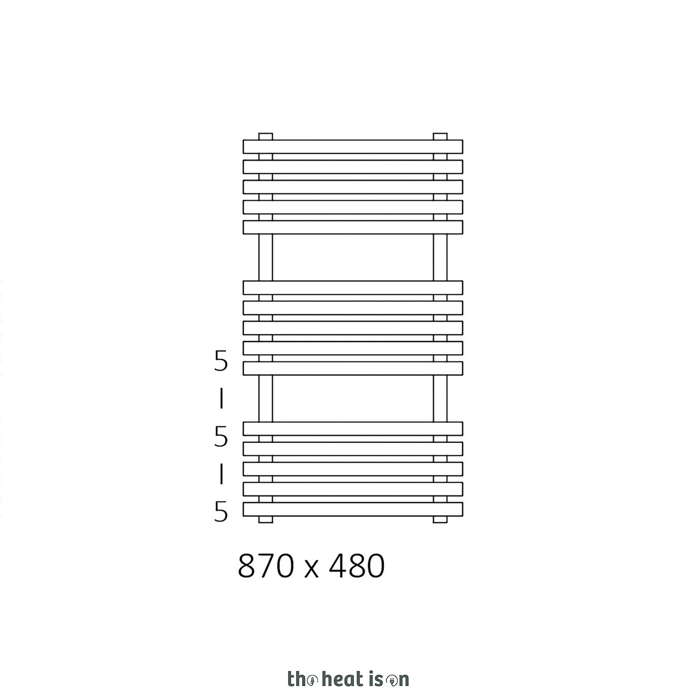 Terma KIOTO, 870h x 480w(mm), 1624 BTUs, Heated Towel Rail, RAL 4006 Matt Traffic Purple