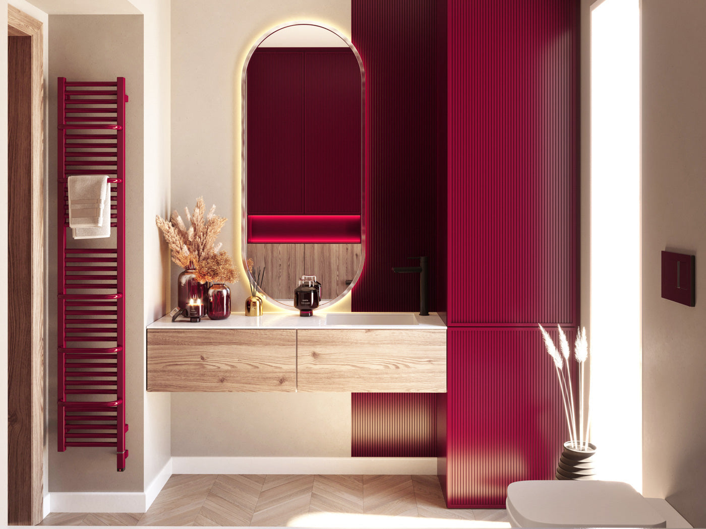 02_terma-lima-e-_infrared-matching-profile-element_-45_60_-1700h-x-300w_mm_-600w-electric-towel-rail_-red-wine-_premium-wet-paint