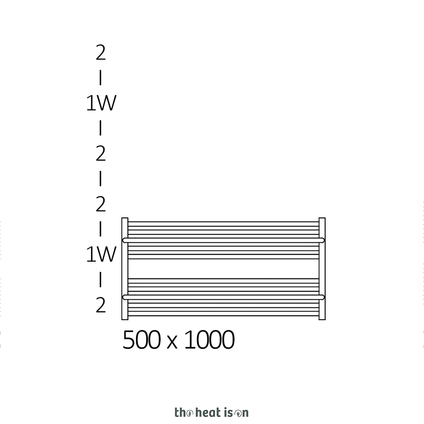 Terma LIMA, 500h x 1000w(mm), 1645 BTUs, Heated Towel Rail, Bright Copper