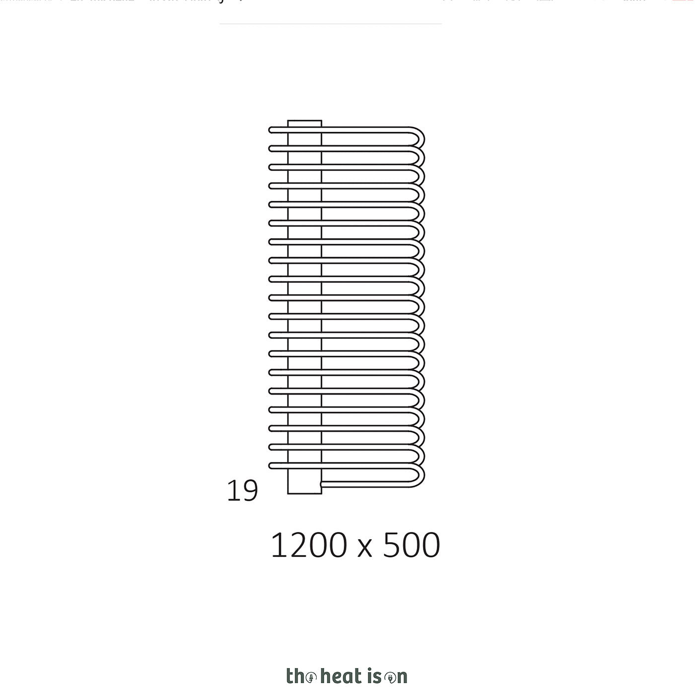 Terma MICHELLE, 1200h x 500w(mm), 2460 BTUs, Heated Towel Rail, Chrome (Bars) / Metallic Stone (Masking)