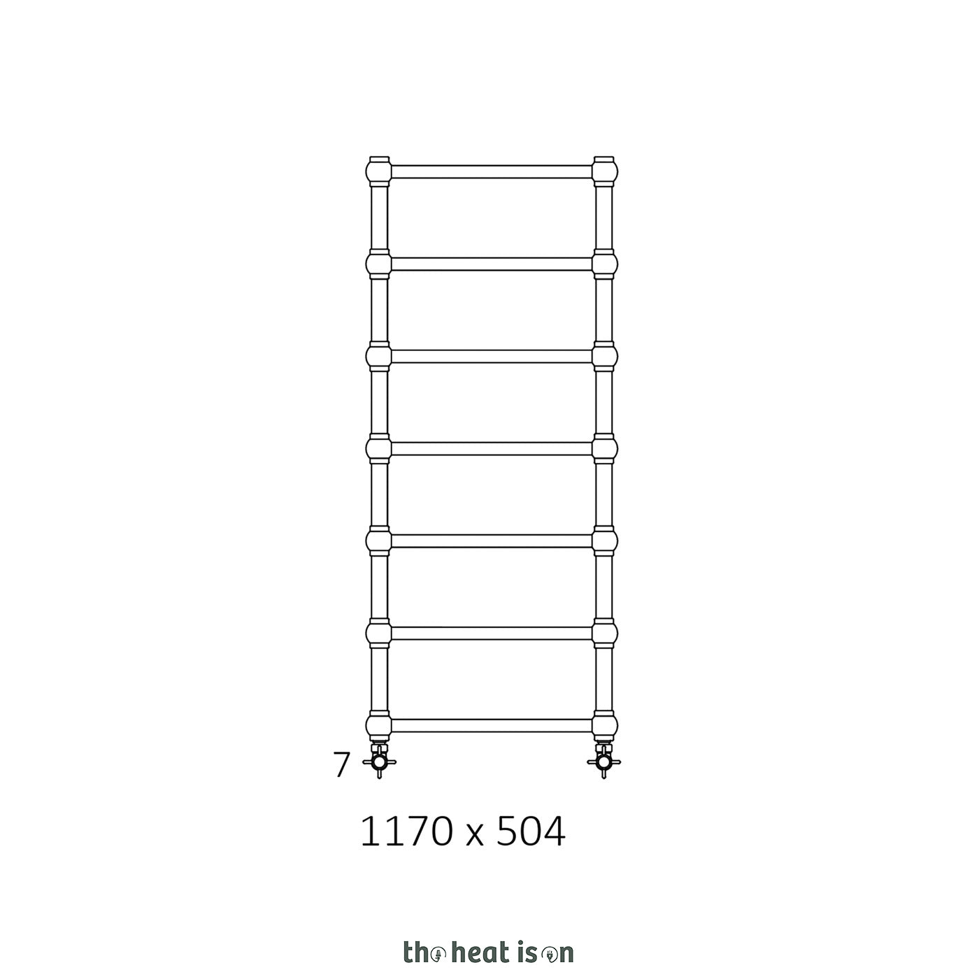 Terma RETRO, 1170h x 504w(mm), 1051 BTUs, Heated Towel Rail, True Copper (premium wet paint)