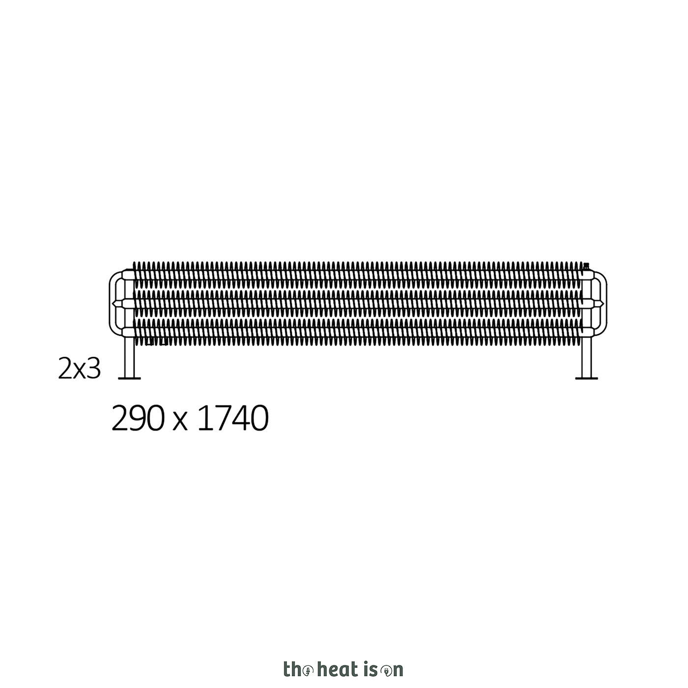 Terma RIBBON HSD, 290h x 1740w(mm), 6203 BTUs, Horizontal Designer Radiator, RAL 9016 Matt White