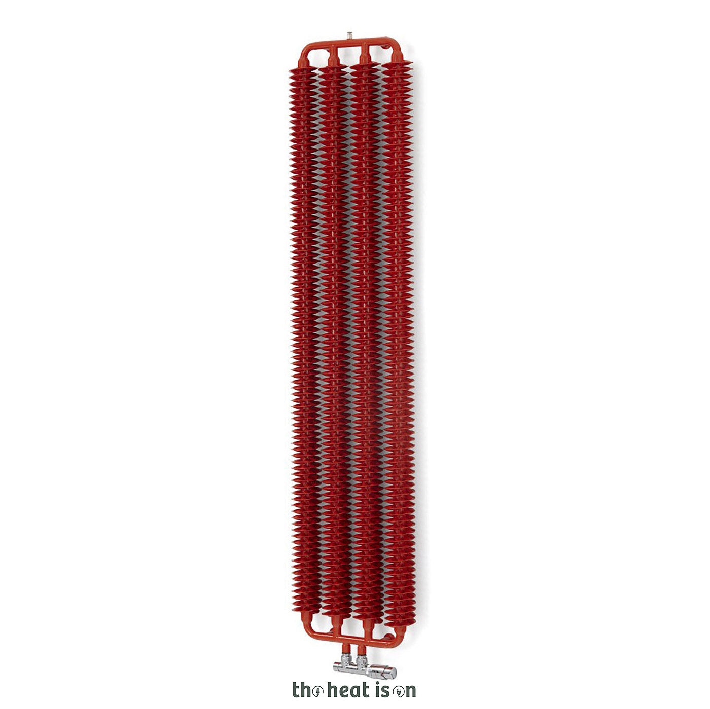 Terma RIBBON V, 1720h x 390w(mm), 2975 BTUs, Vertical Designer Radiator, RAL 3020 Matt Traffic Red