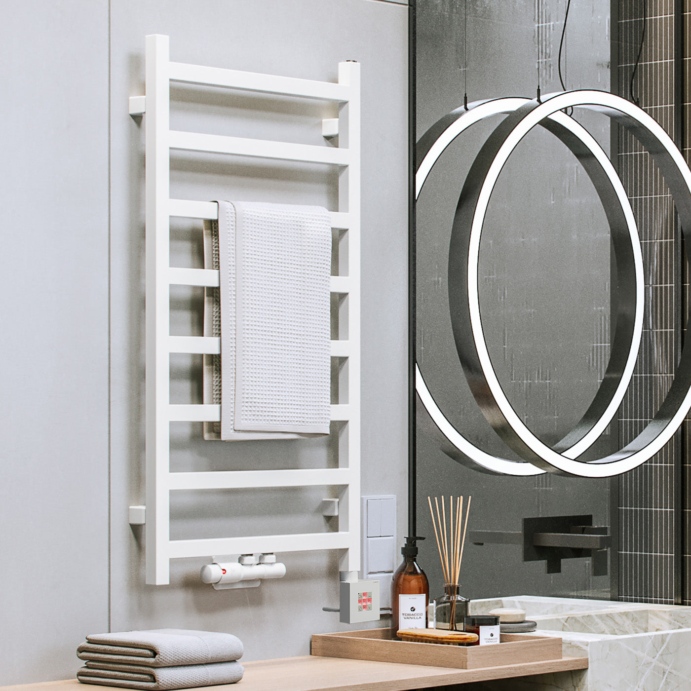 02_terma-simple-dual-fuel-towel-rail_-960h-x-500w_mm_-_50mm-connections_-1198-btus_-400w_-matt-white-ral-9016-_with-twins-valves-in-chrome-_-ktx-2-black-element_-30-60oc