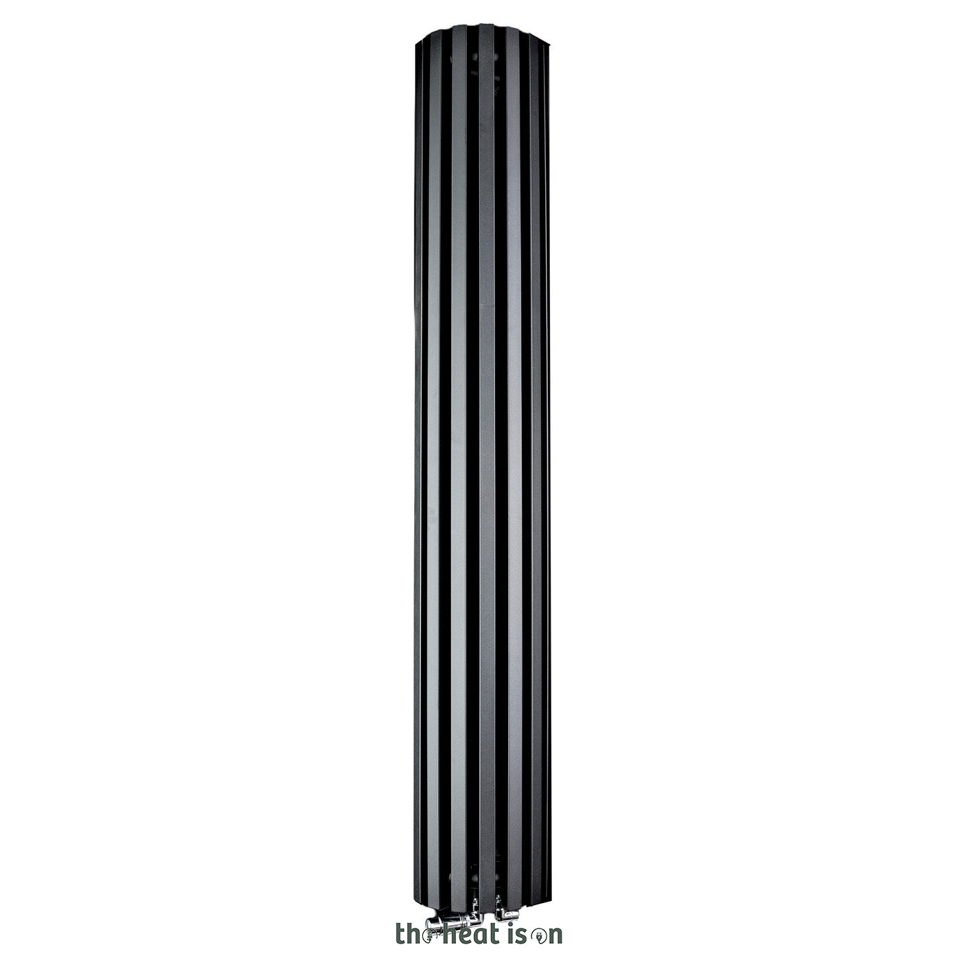 Terma TRIGA AN, 1900h x 280w(mm), 3590 BTUs Half Round Vertical Designer Radiator, Heban Black