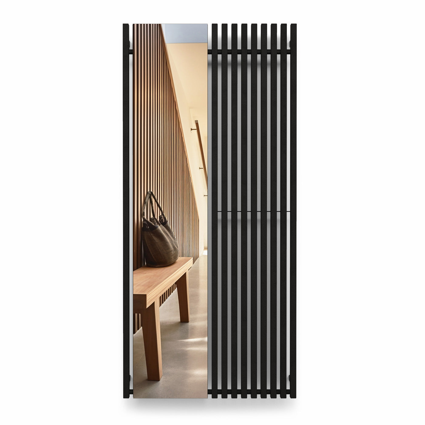 Terma TRIGA M, 1900h x 880w(mm), 4101 BTUs Vertical Mirror Radiator, Black Crocodile
