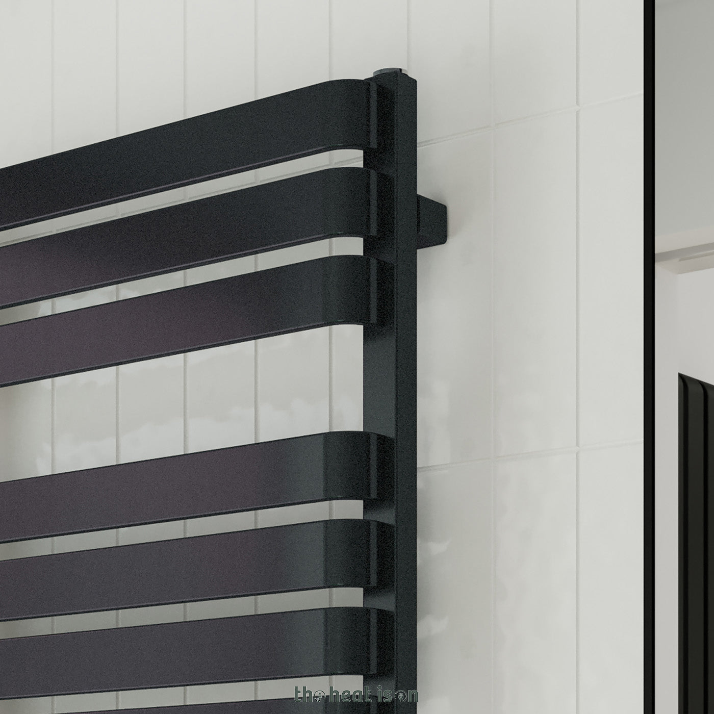 Terma WARP T, 655h x 500w(mm), 1109 BTUs, Heated Towel Rail, RAL 9005 Matt Black