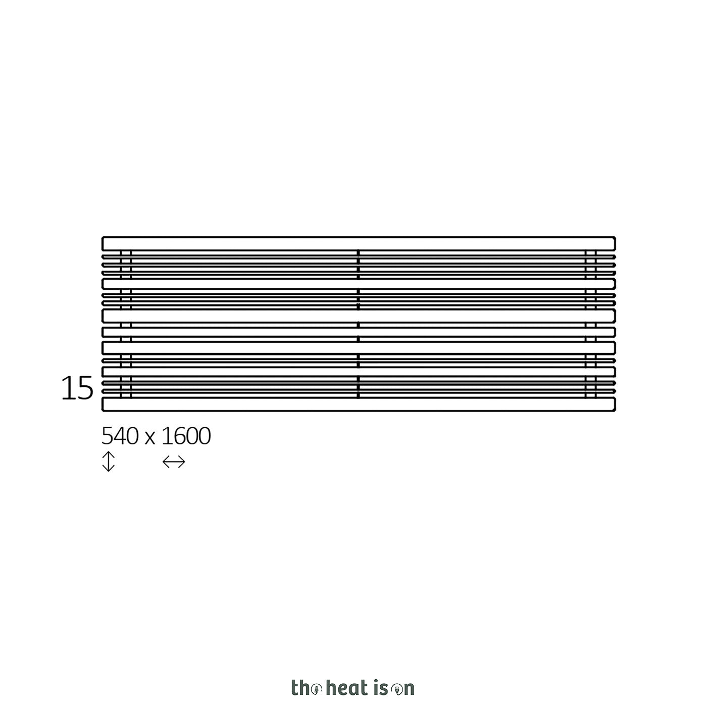 Terma SHERWOOD H, 540h x 1600w(mm), 3607 BTUs, Horizontal Designer Radiator, Metallic Grey