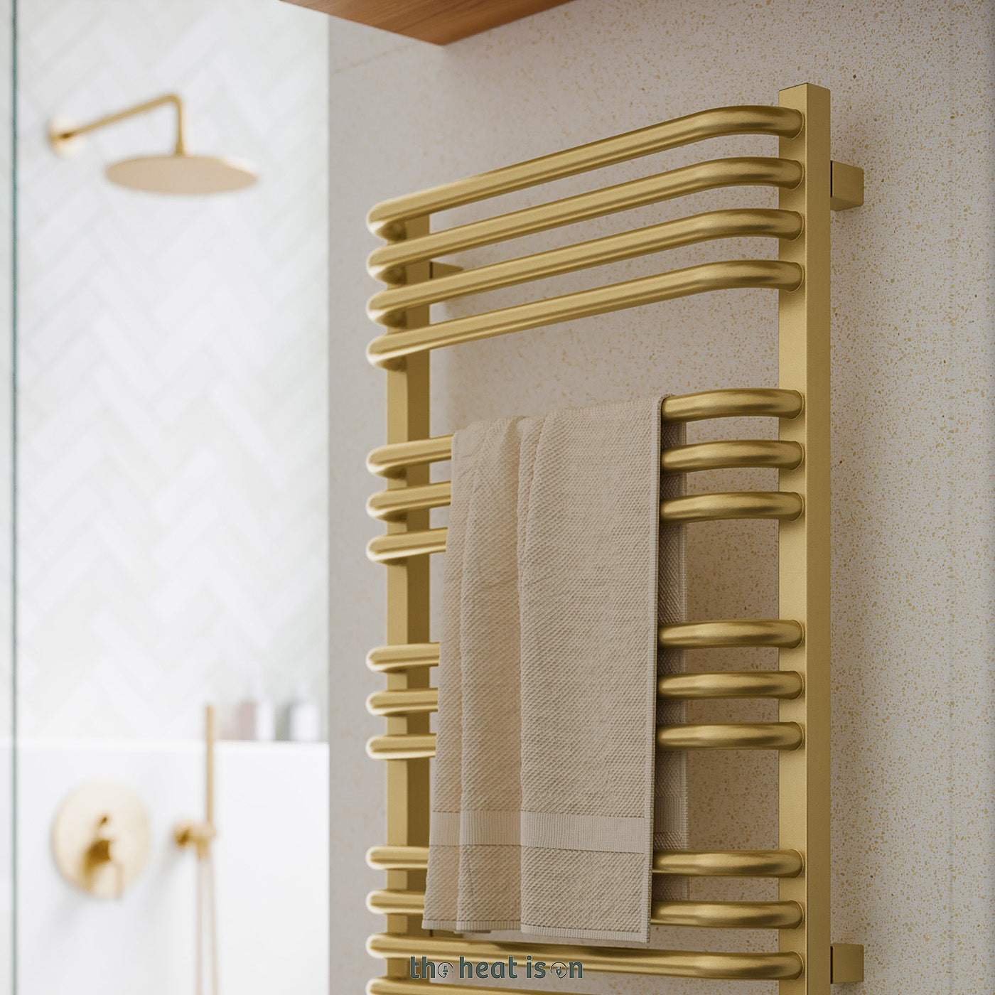 03-terma-alex-one-dual-fuel-towel-rail-760h-x-500wmm-1406-btus-400w-brass-premium-wet-paint-with-unico-dual-fuel-valve-in-chrome-internal-one-element-45-60oc