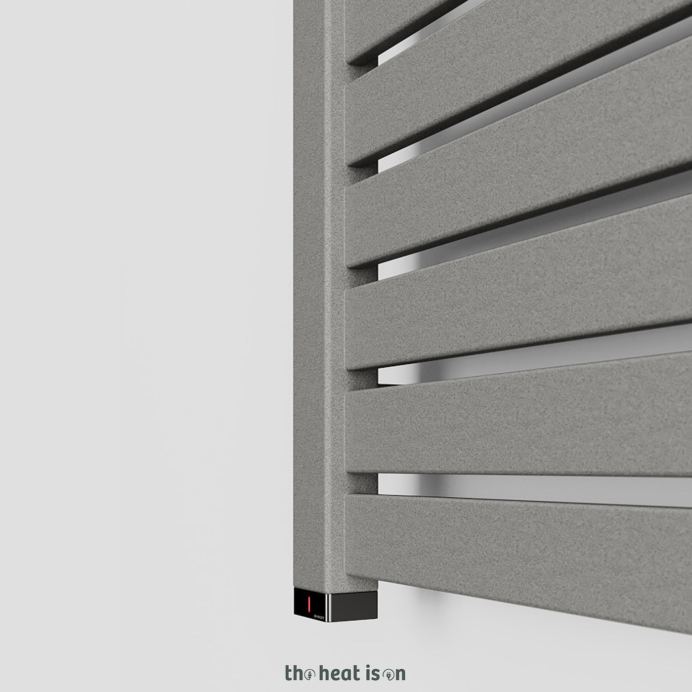 Terma MANTIS ONE, 1560h x 440w(mm), 800w  Electric Towel Rail, RAL 9005 Salt n Pepper (with Internal ONE Element (manual/optional IR controllable), 45/60°c)