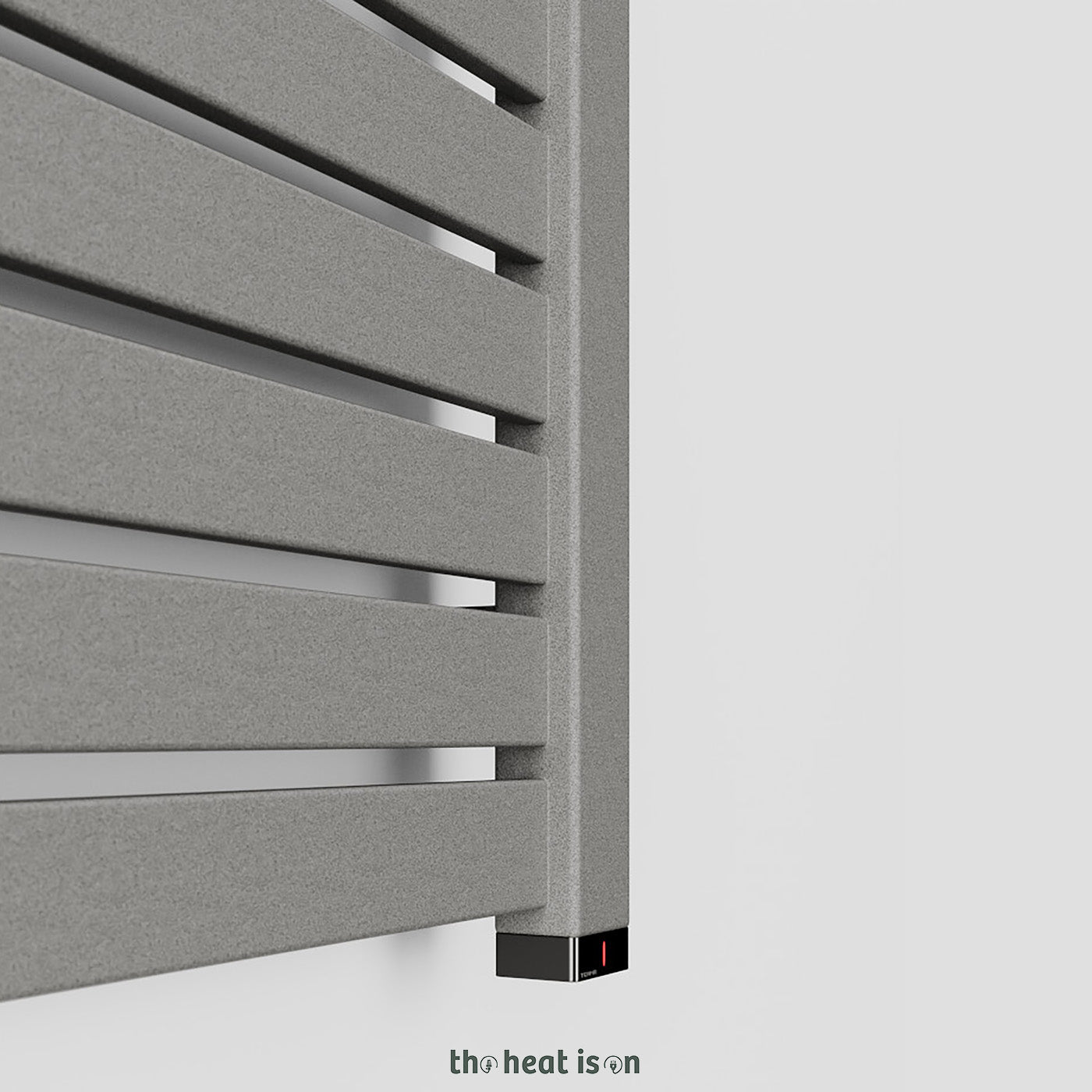 Terma MANTIS ONE, 860h x 440w(mm), 400w Electric Towel Rail, RAL 9005 Salt n Pepper (with Internal ONE Element (manual/optional IR controllable), 45/60°c)