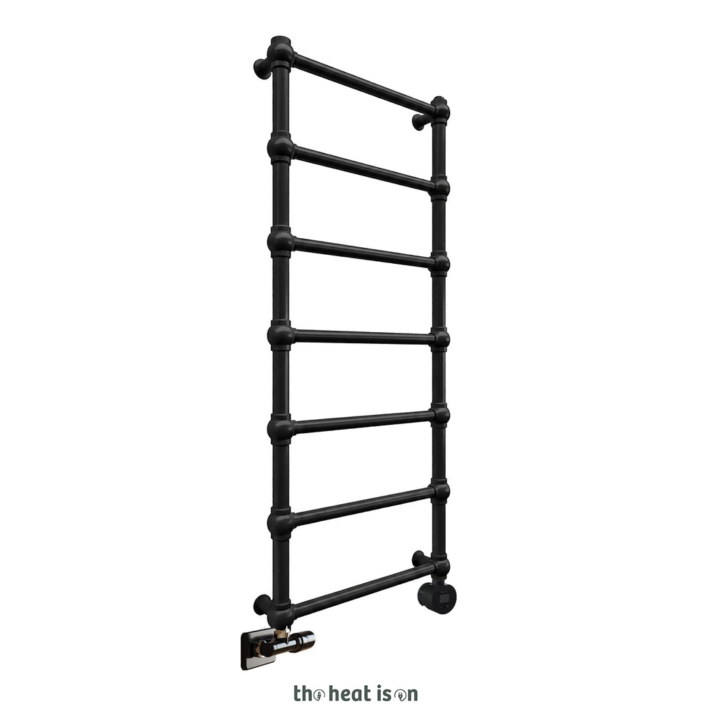 03-terma-retro-dual-fuel-towel-rail_-1170h-x-504w_mm_-1051-btus_-300w_-matt-black-ral-9005-_with-unico-dual-fuel-valve-in-matt-black-_-veo-black_black-wi-fi-element_-30-60_c
