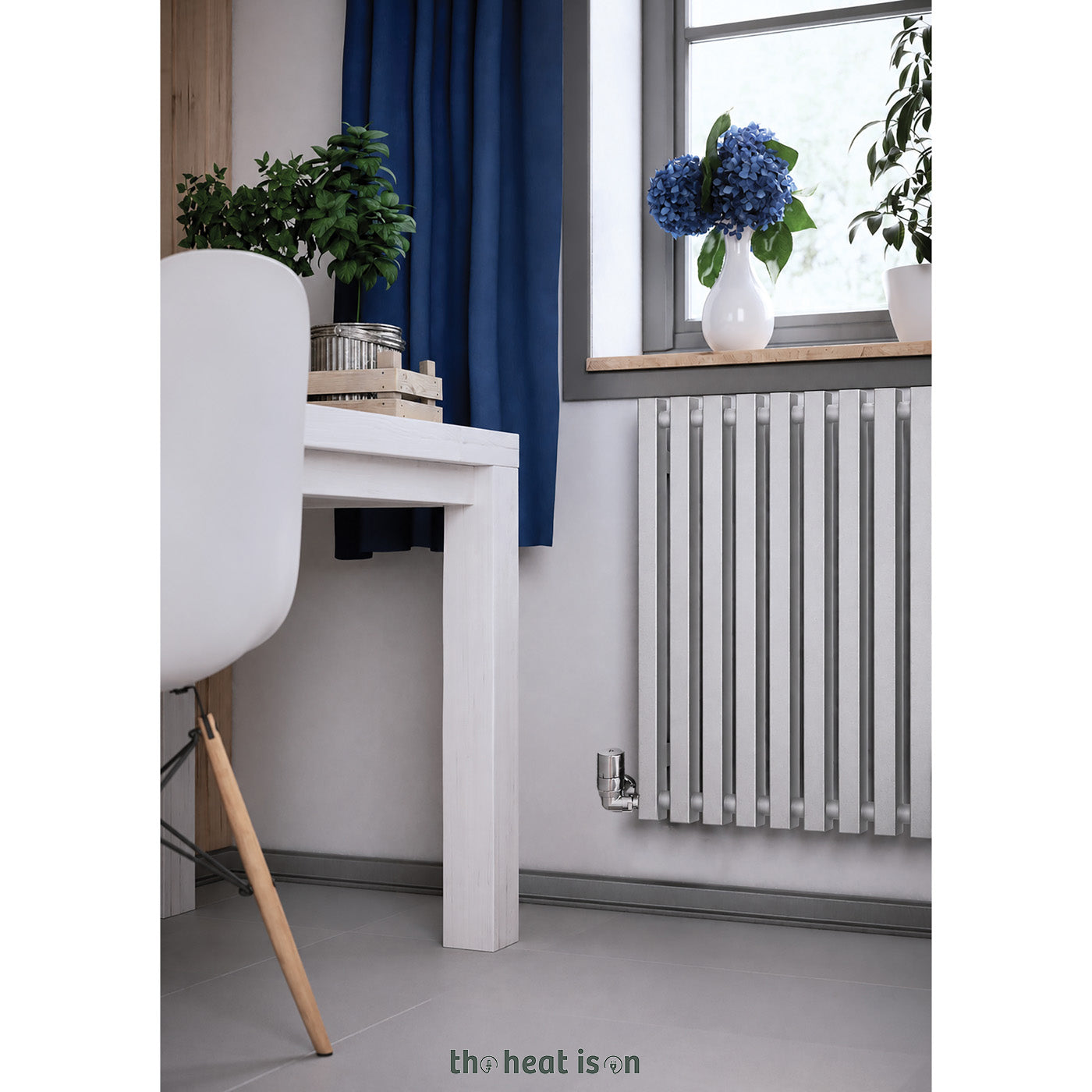 Terma TRIGA, 610h x 1080w(mm), 3003 BTUs Horizontal Designer Radiator, Metallic Silver