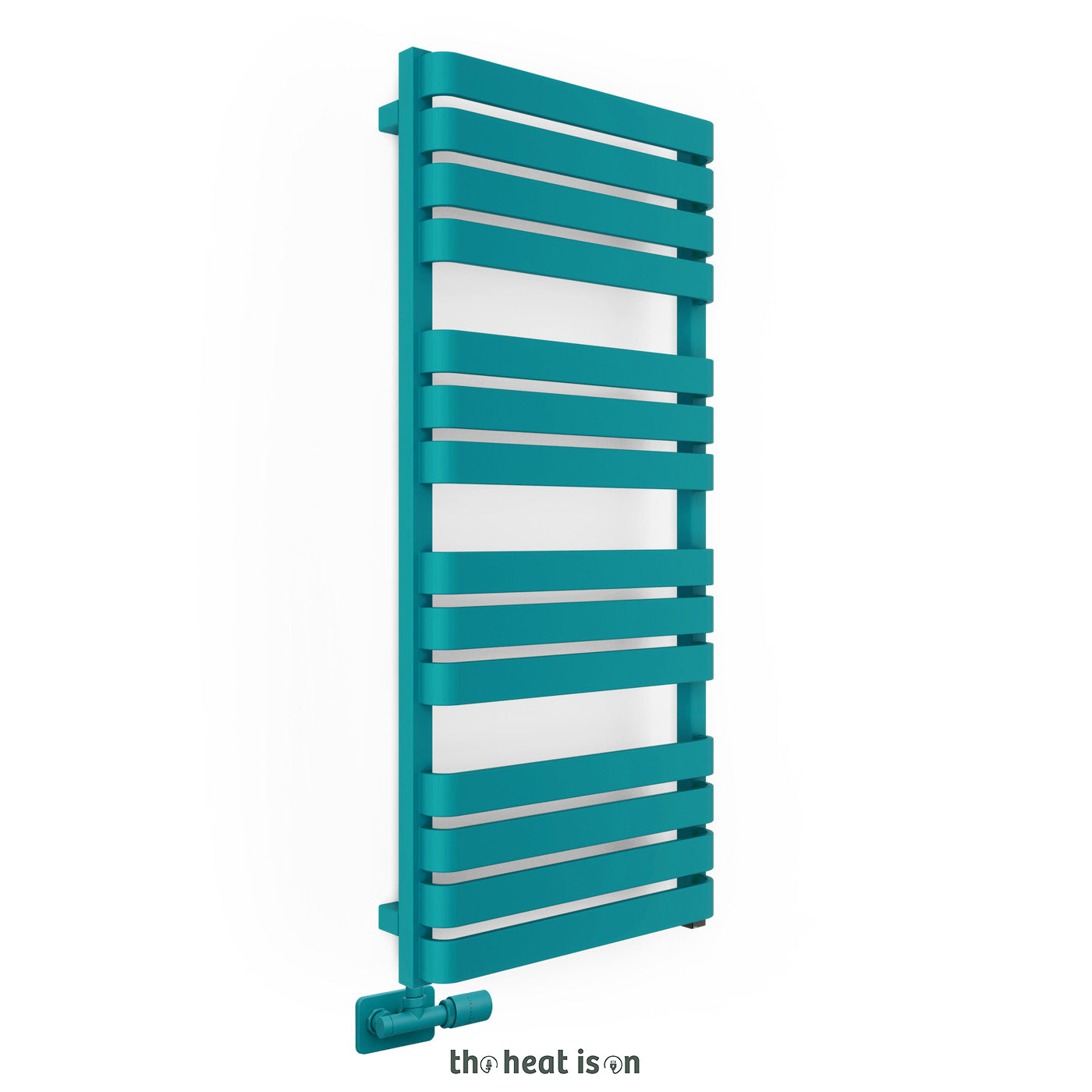 03-terma-warp-t-one-dual-fuel-towel-rail-1110h-x-500wmm-1887-btus-600w-matt-teal-ral-5018-with-unico-dual-fuel-valve-in-chrome-internal-one-element-45-60oc