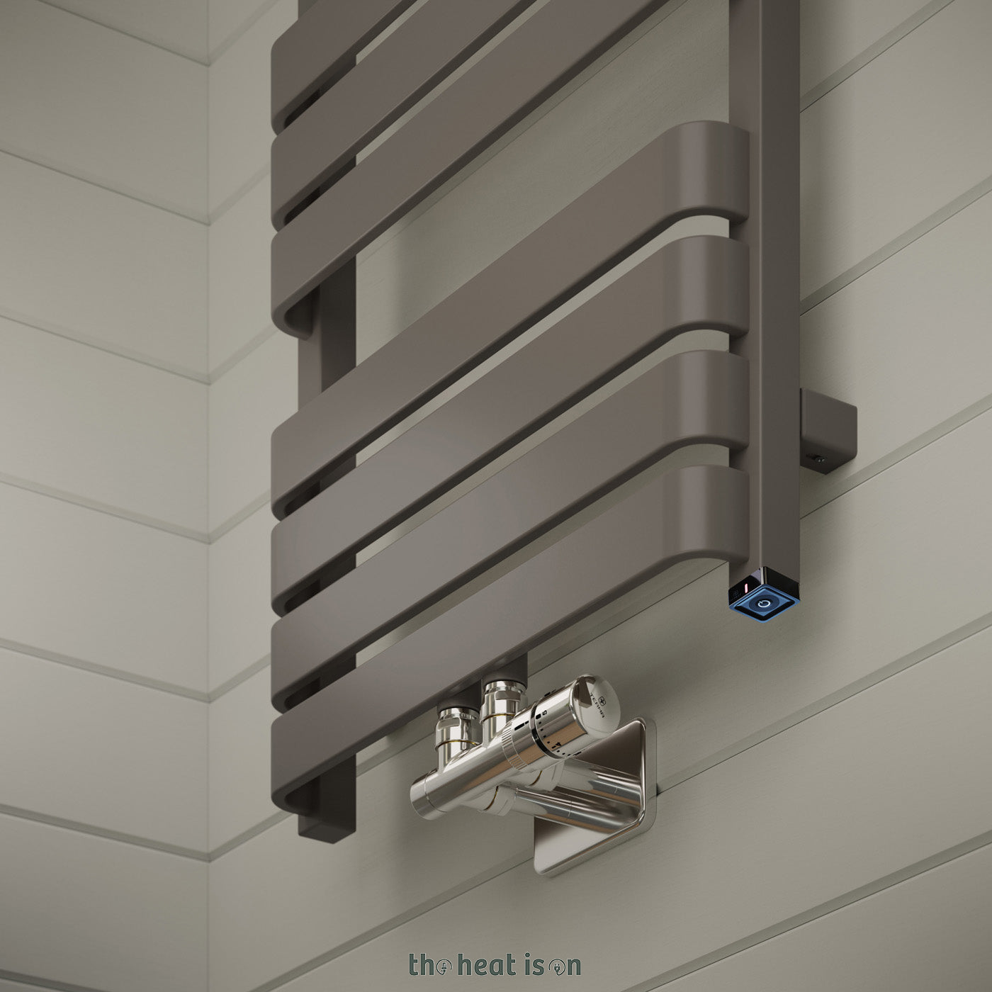 03-terma-warp-t-one-dual-fuel-towel-rail-1110h-x-500wmm-50mm-connections-1887-btus-600w-sparkling-gravel-aka-taupe-with-twins-valves-in-chrome-internal-one-element-45-60oc