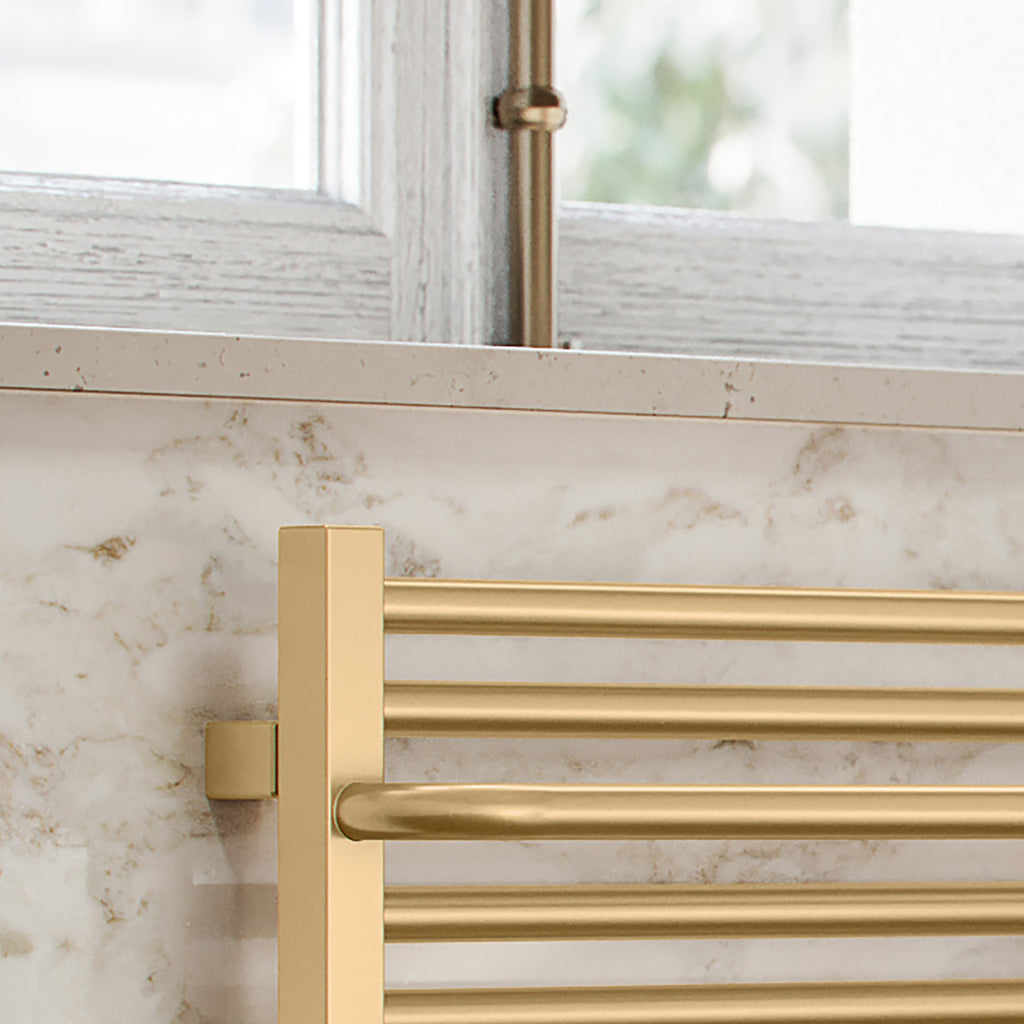 Terma LIMA, 300h x 1400w(mm), 1381 BTUs Heated Towel Rail, Brass (premium wet paint)