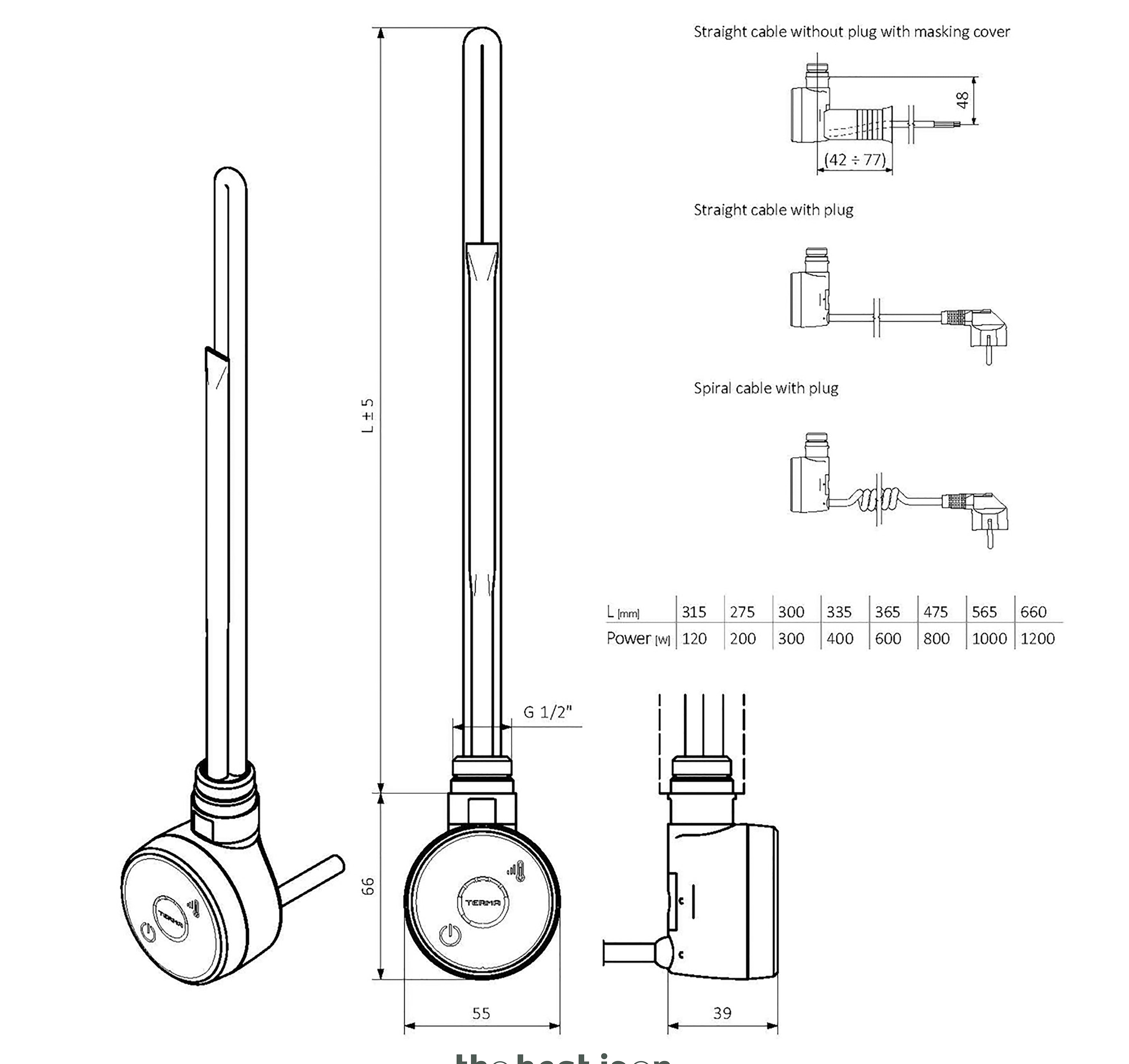 Heating Element TDY for Hotels Runs for 1/2/3 Hrs Then Off 40/50/60 deg ...