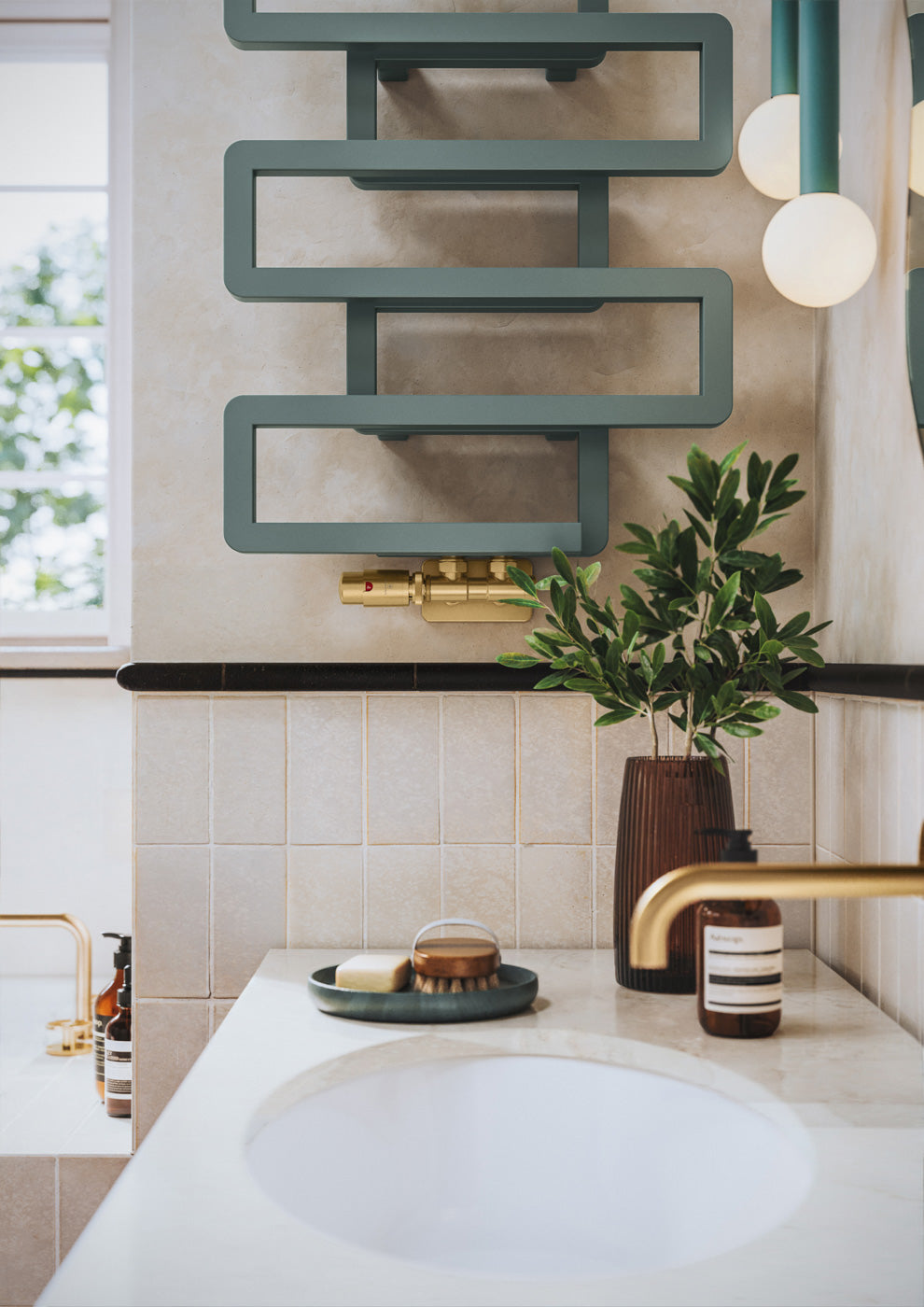 03_Terma-BOOKIE_-655h-x-500w_mm_-1278-BTUs-Heated-Towel-Rail_-Anodic-Malachite-Green