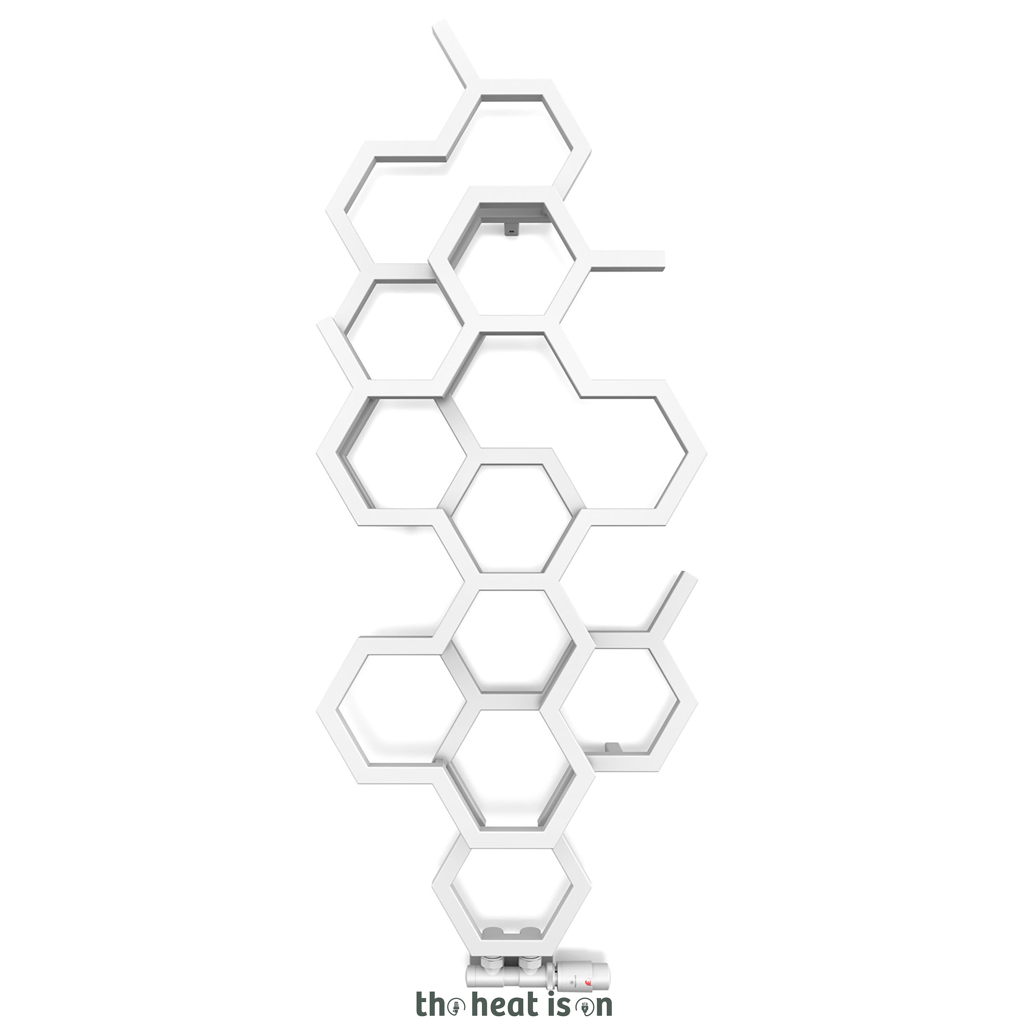 Terma HEX, 1220h x 486w(mm), 1180 BTUs Designer Radiator, Soft 9016 (Matt White)