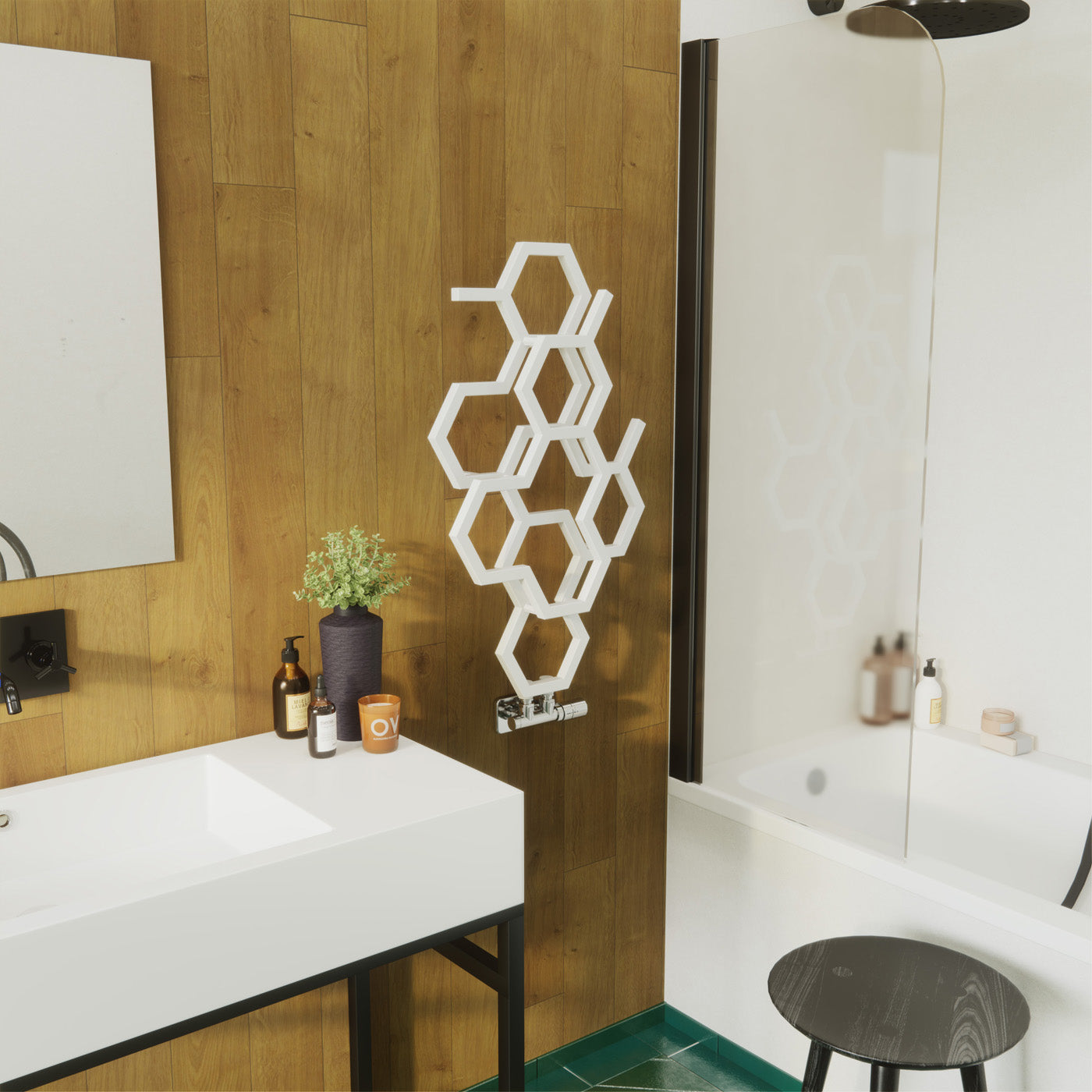 03_Terma-HEX_-821h-x-486w_mm_-846-BTUs-Heated-Towel-Rail_-Soft-9016-_Matt-White
