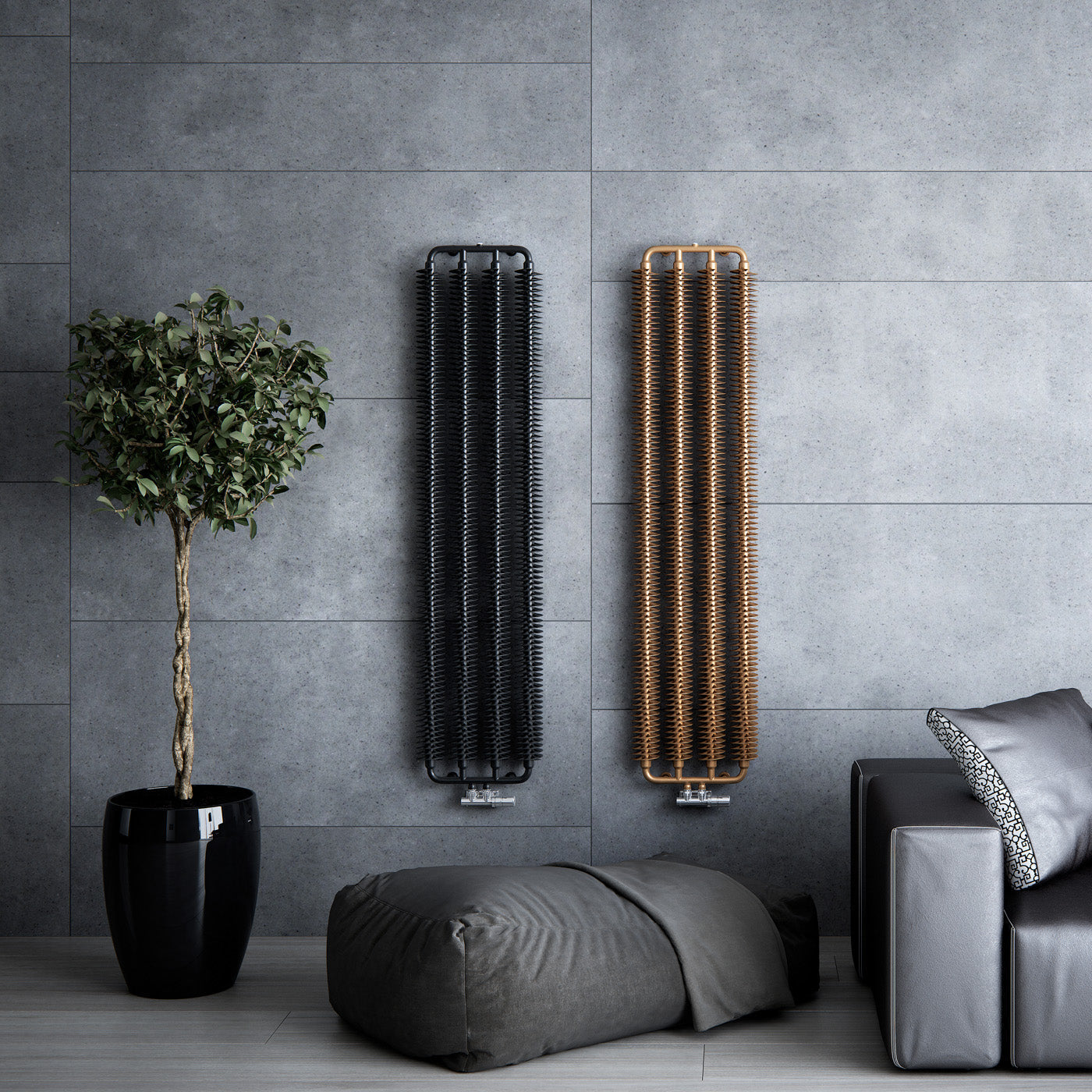 Ribbon Radiator Terma RIBBON V Copper Designer Radiator 1720hx390w 2974 BTUs