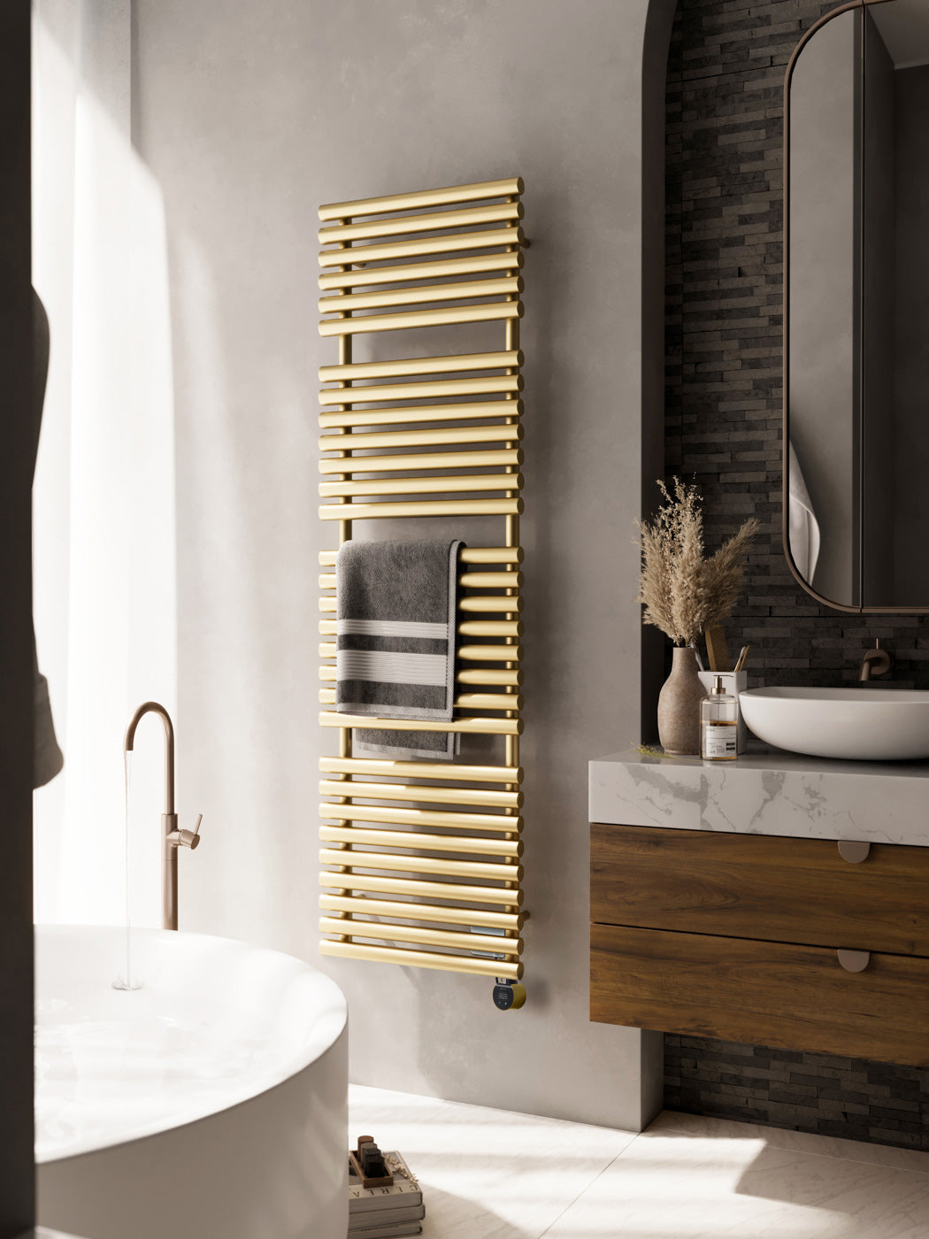 03_Terma-ROLO-TOWEL-_Wi-Fi_-15-28-deg._-1800h-x-520w_mm_-1000w-Electric-Towel-Rail_-Matt-Brass-_matching-colour-element
