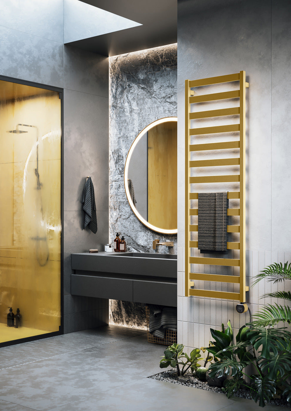 03_Terma-VIVO-_Wi-Fi_-15-28-deg._--1630h-x-500w_mm_-400w-Electric-Towel-Rail_-Matt-Brass-_matching-colour-element