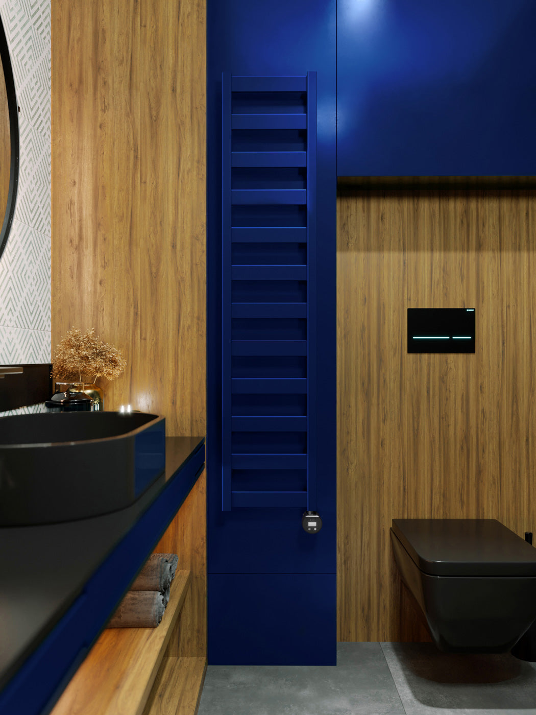 03_Terma-VIVO-_Wi-Fi_-15-28-deg._-1390h-x-300w_mm_-400w-Electric-Towel-Rail_-Matt-Denim-Blue