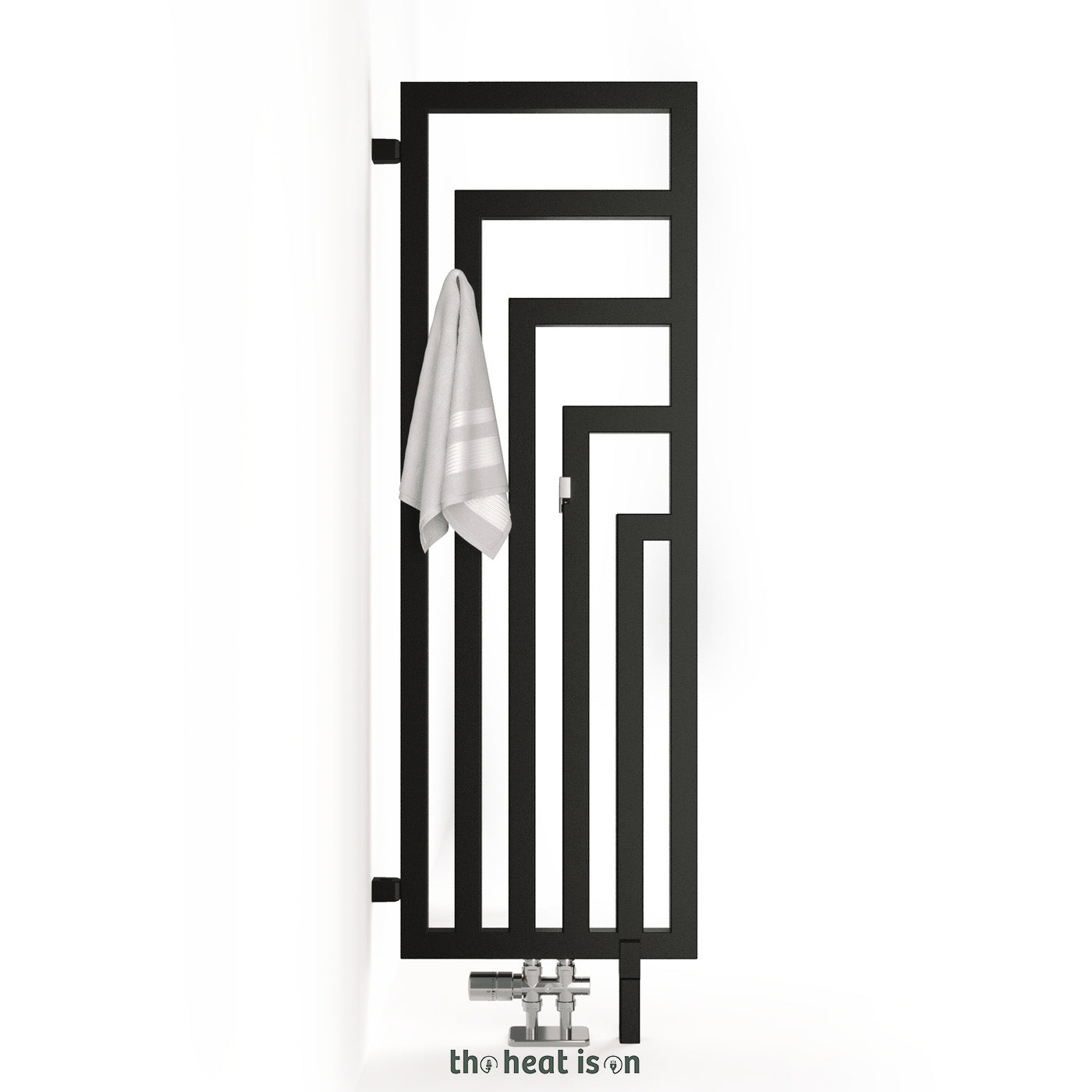 Terma ANGUS DW, 1300h x 440w(mm), 1901 BTUs, Vertical Designer Radiator, Metallic Black