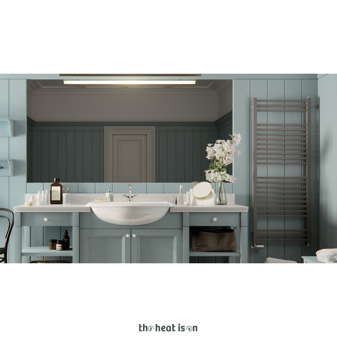 Terma BONE, 1260h x 500w(mm), 1716 BTUs, Heated Towel Rail, Quartz Mocha