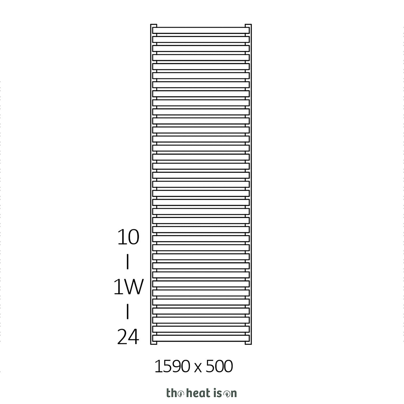 Terma CITY, 1590h x 500w(mm), 3027 BTUs, Heated Towel Rail, Salt & Pepper