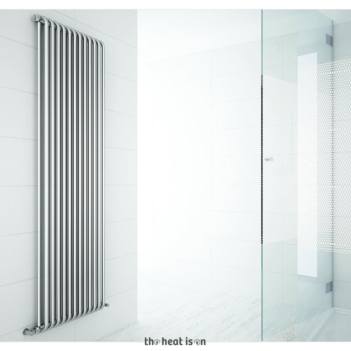 Terma DELFIN, 1800h x 580w(mm), 5538 BTUs, Vertical Designer Radiator, Nature Grey