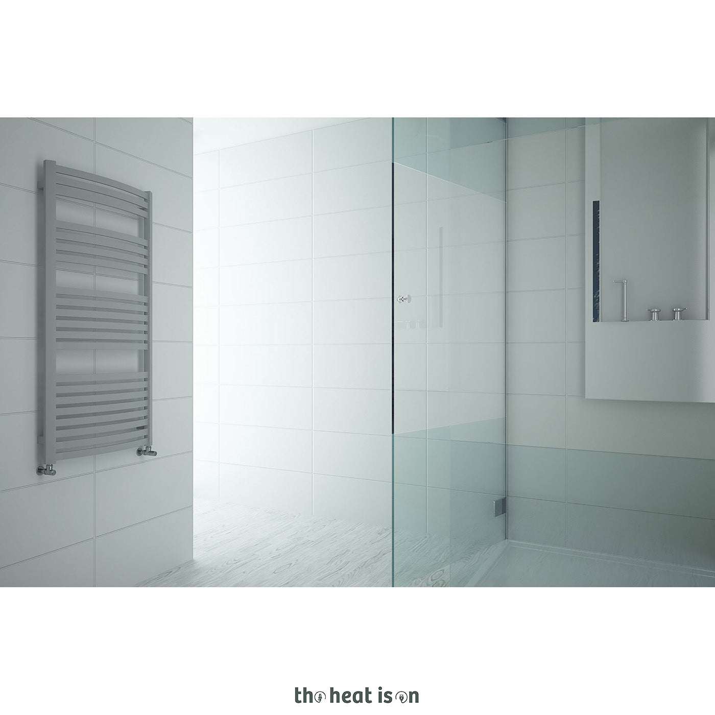 Terma DEXTER, 1220h x 600w(mm), 2184 BTUs, Heated Towel Rail, Silver Matt