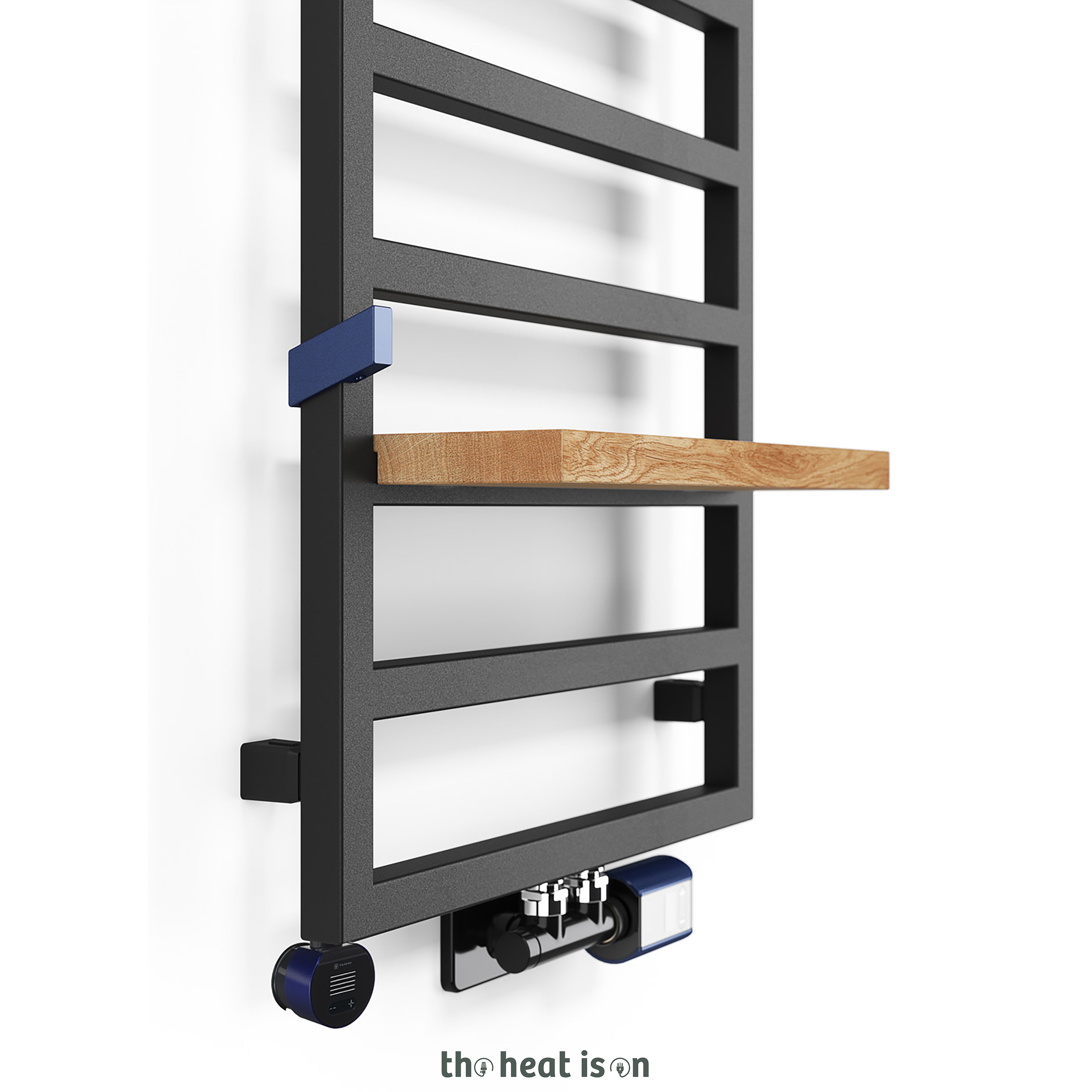 03_terma-grid-dual-fuel-towel-rail-990h-x-500w_mm_-_50mm-connections_-metallic-black_-1351-btus_400w-_with-twins-valves-in-matt-black-_-vaz-smart-trv-head-in-black_midnight-blue-_-veo
