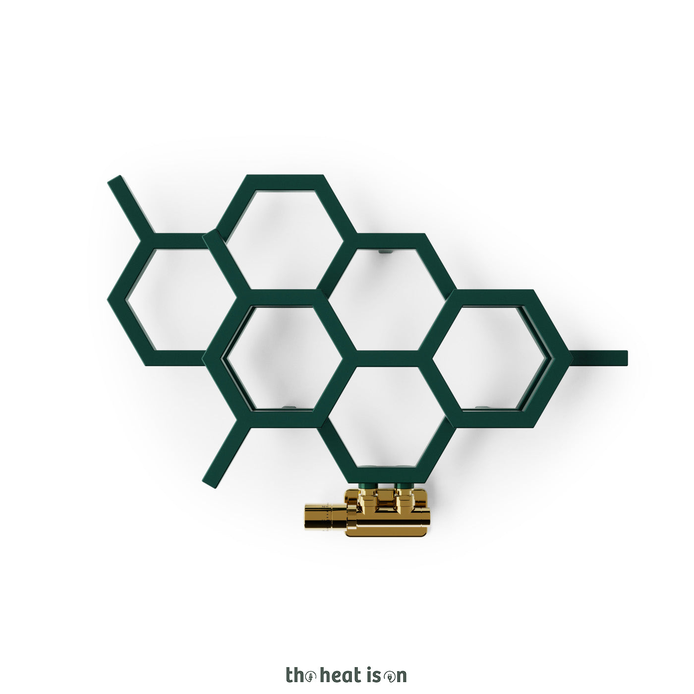 Terma HEX, 422h x 711w(mm), 648 BTUs, Horizontal Designer Radiator, Bottle Green