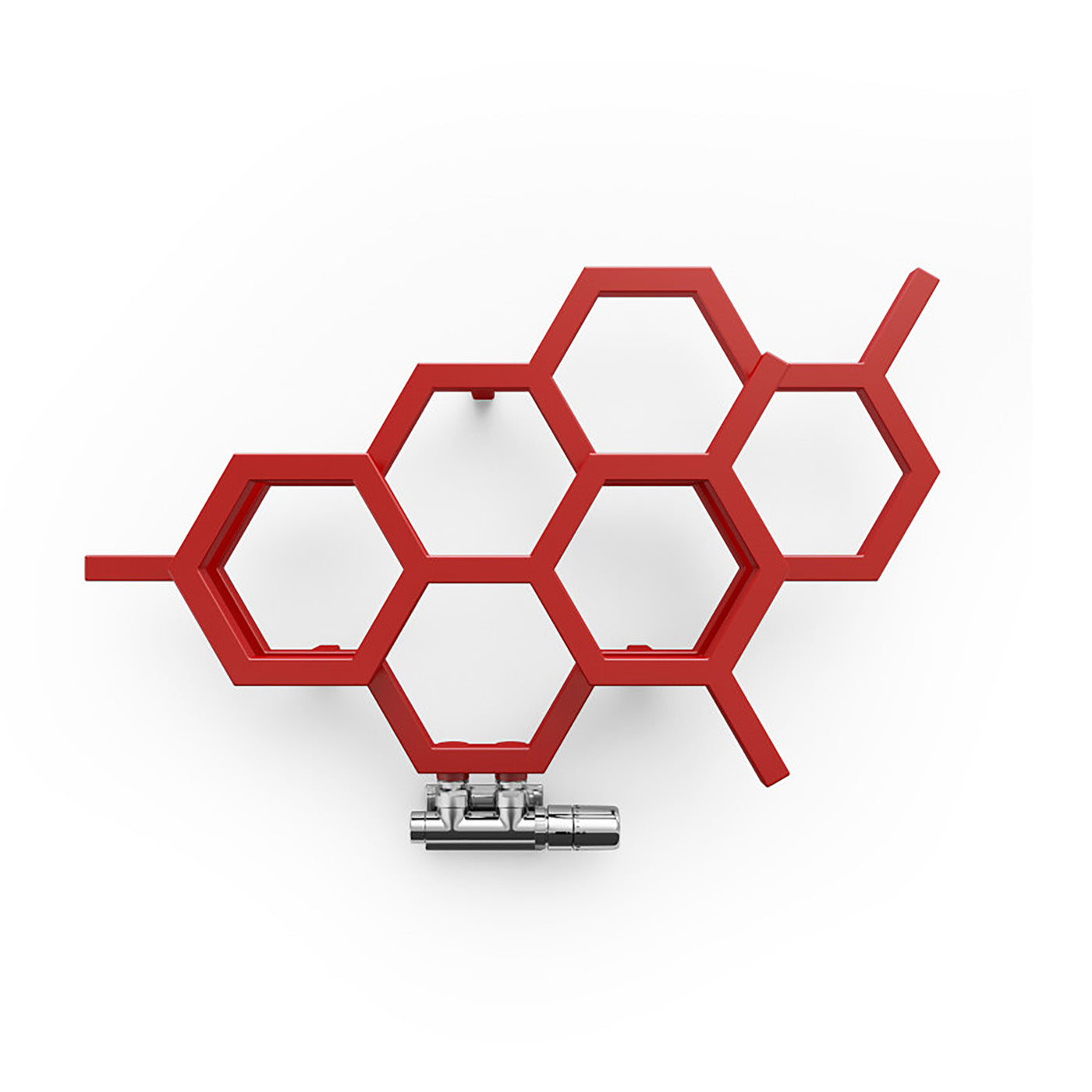Terma HEX, 422h x 711w(mm), 648 BTUs, Horizontal Designer Radiator, RAL 3028 Matt Pure Red