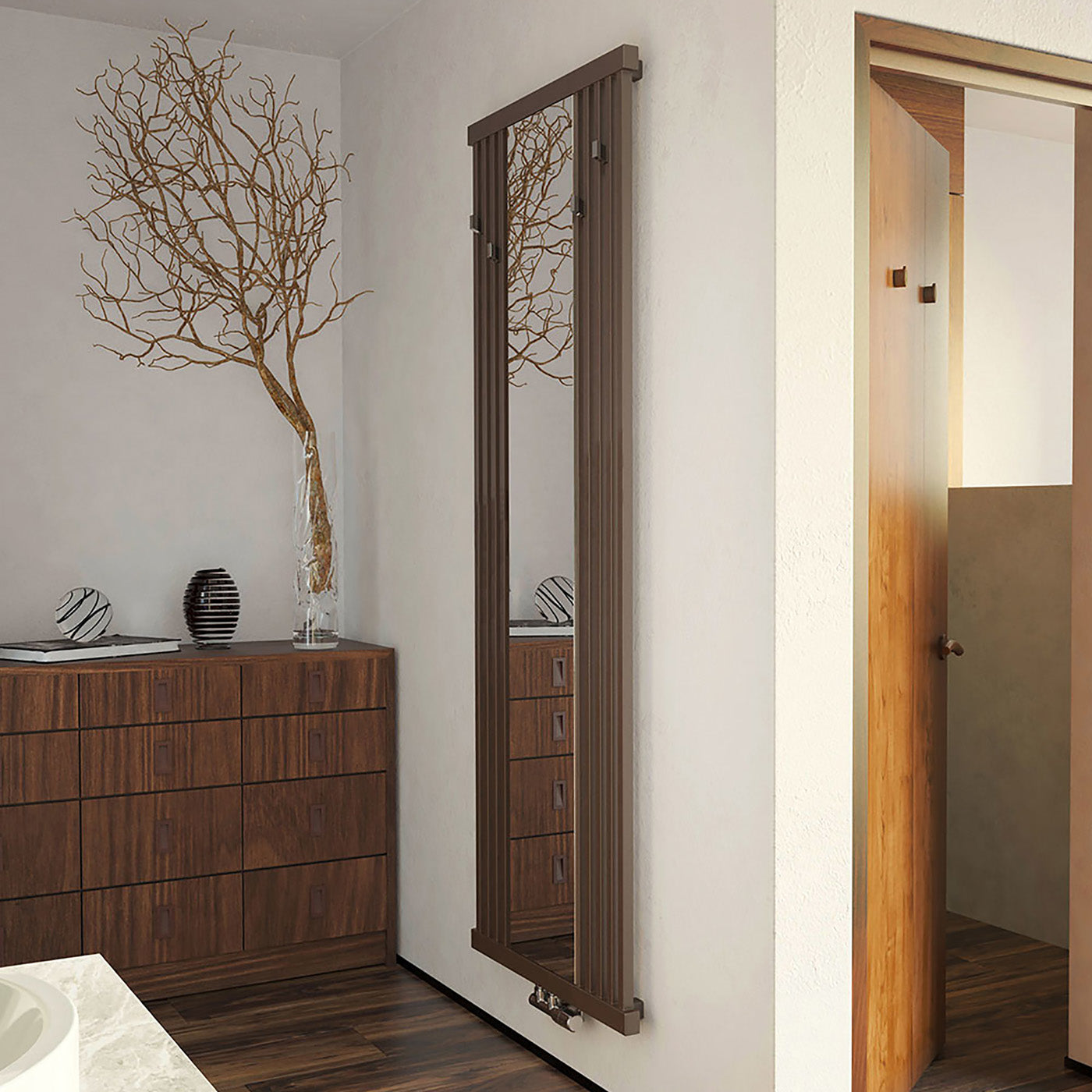 Terma INTRA M, 1900h x 640w(mm), 3395 BTUs, Vertical Designer Radiator, Anodic Brown