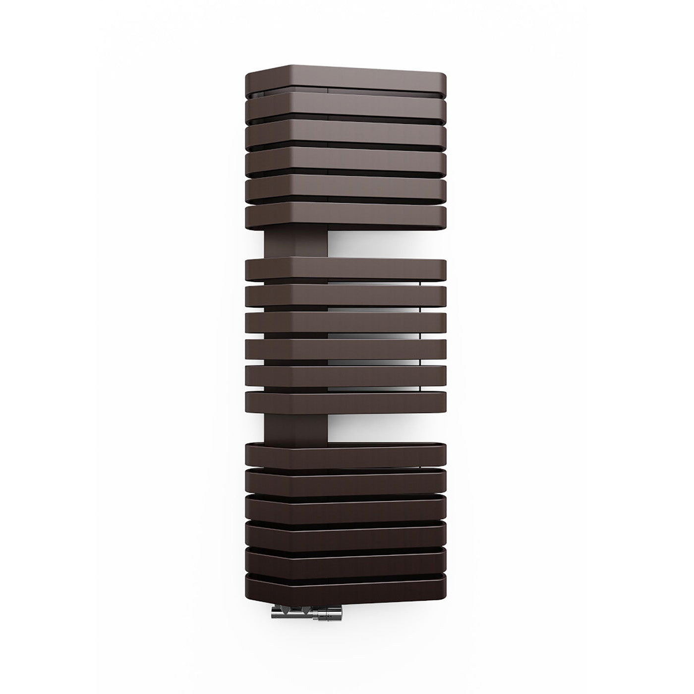 Terma IRON S, 1315h x 500w(mm), 3398 BTUs, Heated Towel Rail, Noble Brown (bars) Noble Brown (masking)