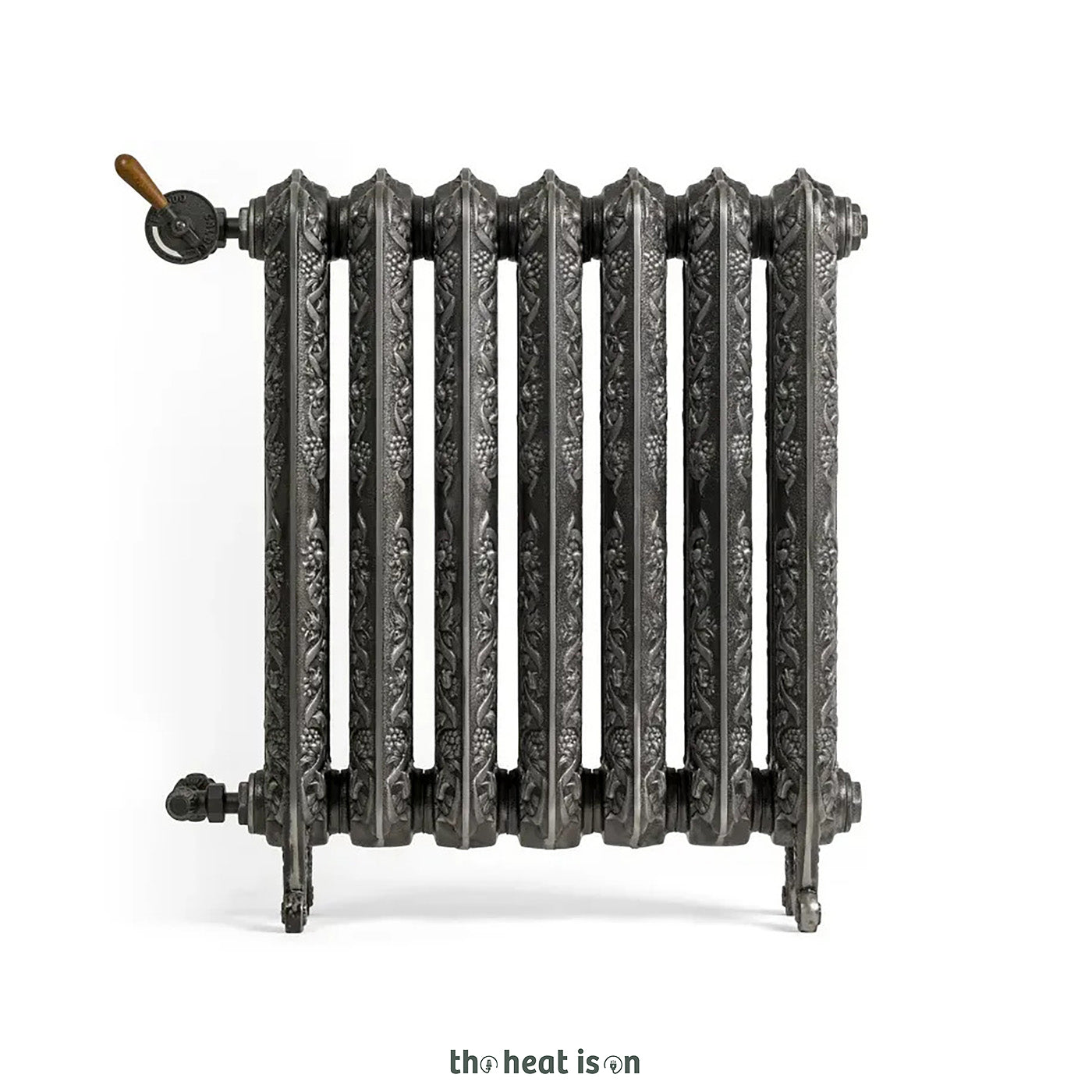Terma KASZUB, 720h x 688w(mm), 3276 BTUs, Floorstanding Horizontal Cast Iron Radiator, 8 sections, Raw Metal