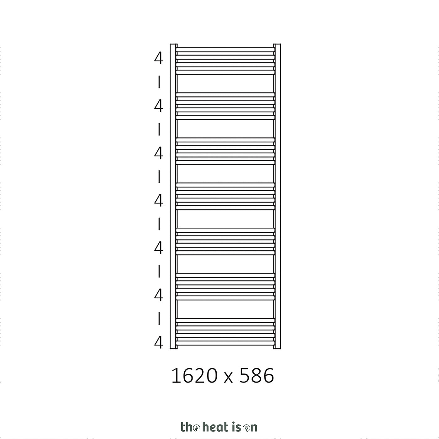 Terma LENA, 1620h x 586w(mm), 2726 BTUs, Heated Towel Rail, Metallic Red
