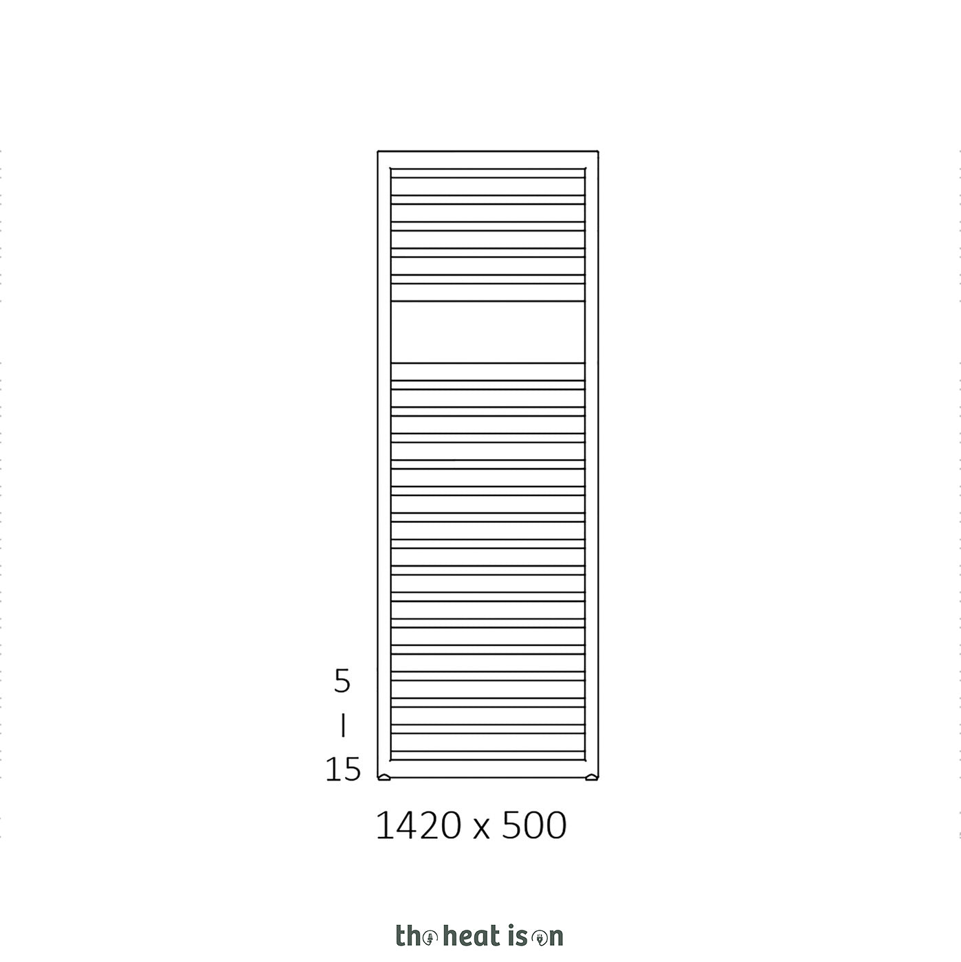 Terma LUKKA, 1420h x 600w(mm), 2580 BTUs, Heated Towel Rail, Anodic Brown