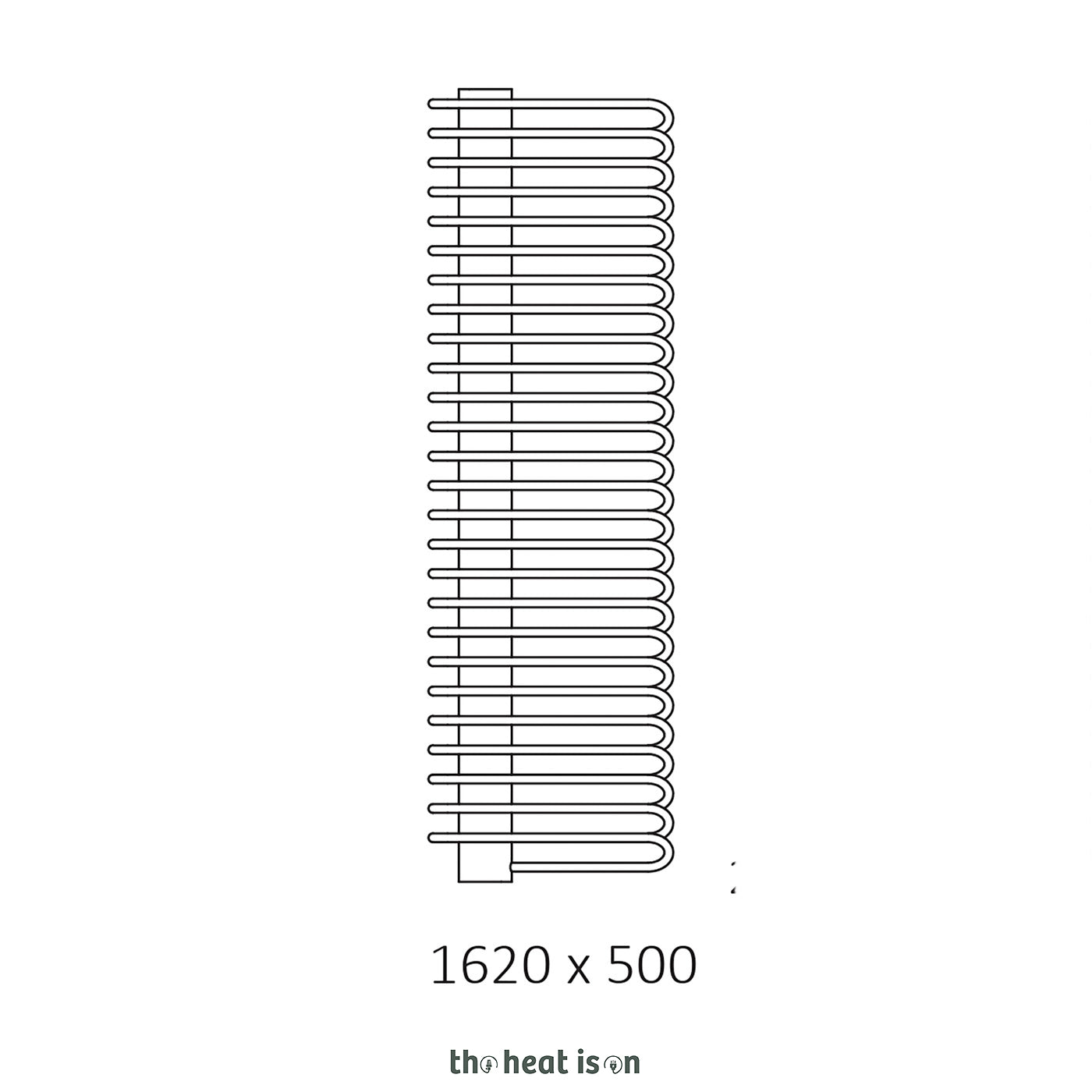 Terma MICHELLE, 1620h x 500w(mm), 3412 BTUs, Heated Towel Rail, RAL 9005 Silk Black  (Bars) / Chrome (Masking)