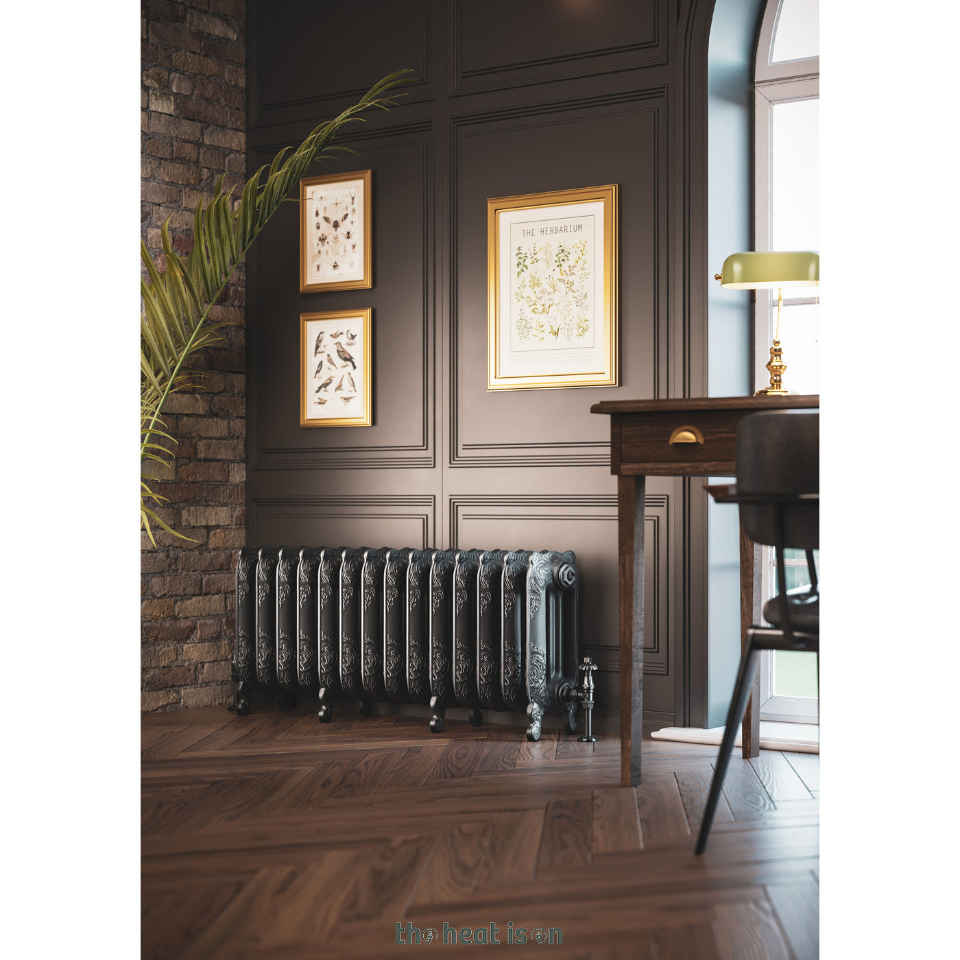 Terma OXFORD, 470h x 1180w(mm), 4098 BTUs Horizontal Cast Iron Radiator, Raw Metal