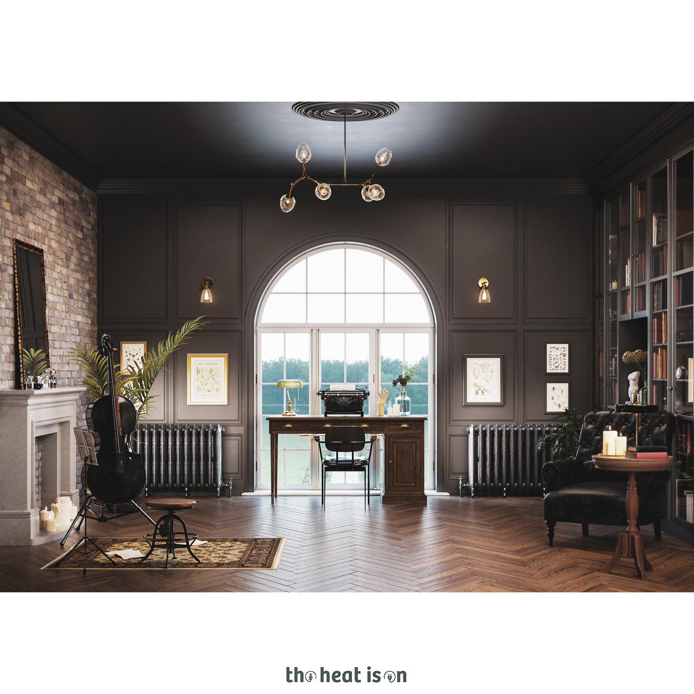 Terma OXFORD, 710h x 1180w(mm), 6831 BTUs Horizontal Cast Iron Radiator, Raw Metal